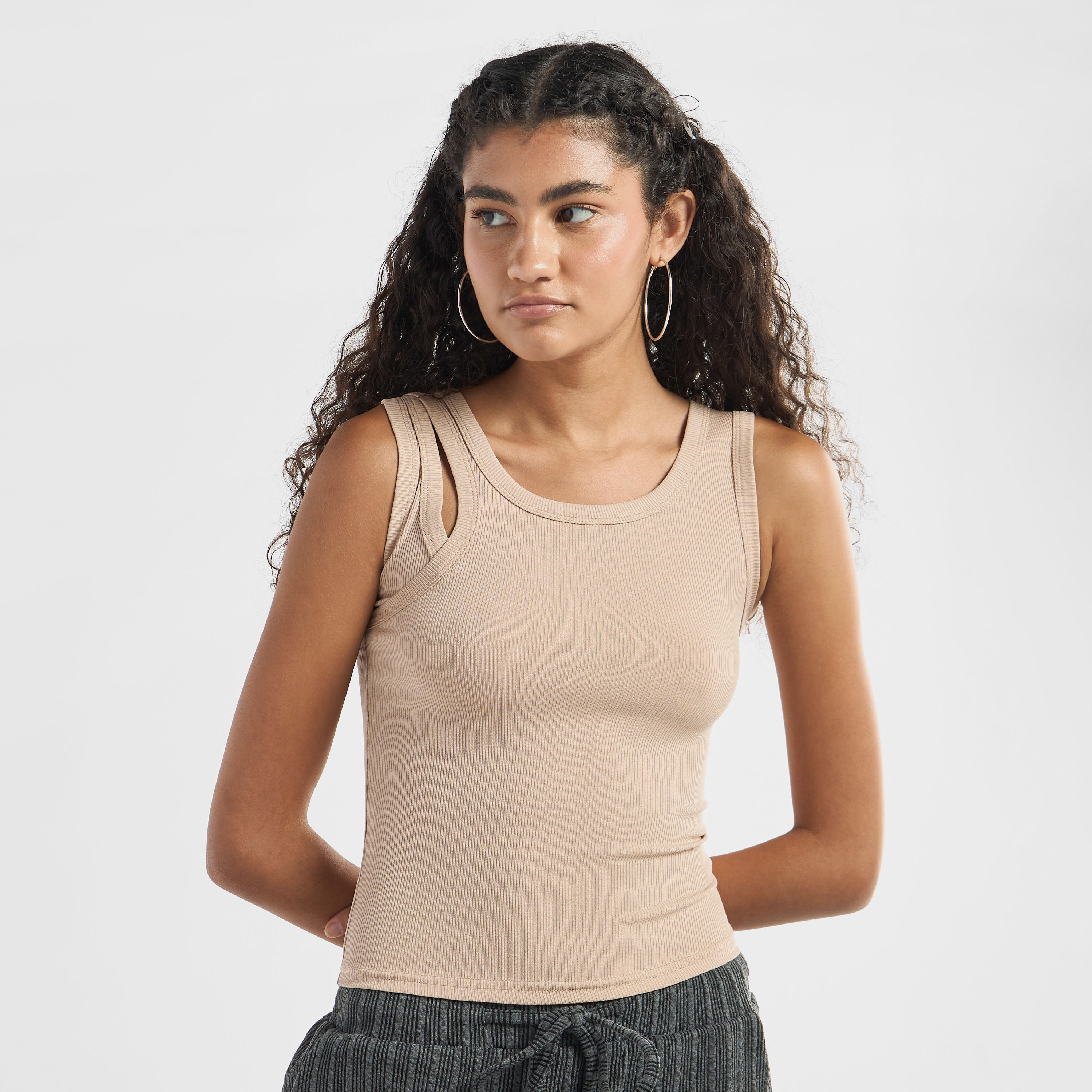 Ribbed Tank Top with Round Neck-women-clothing-tshirts-image-10
