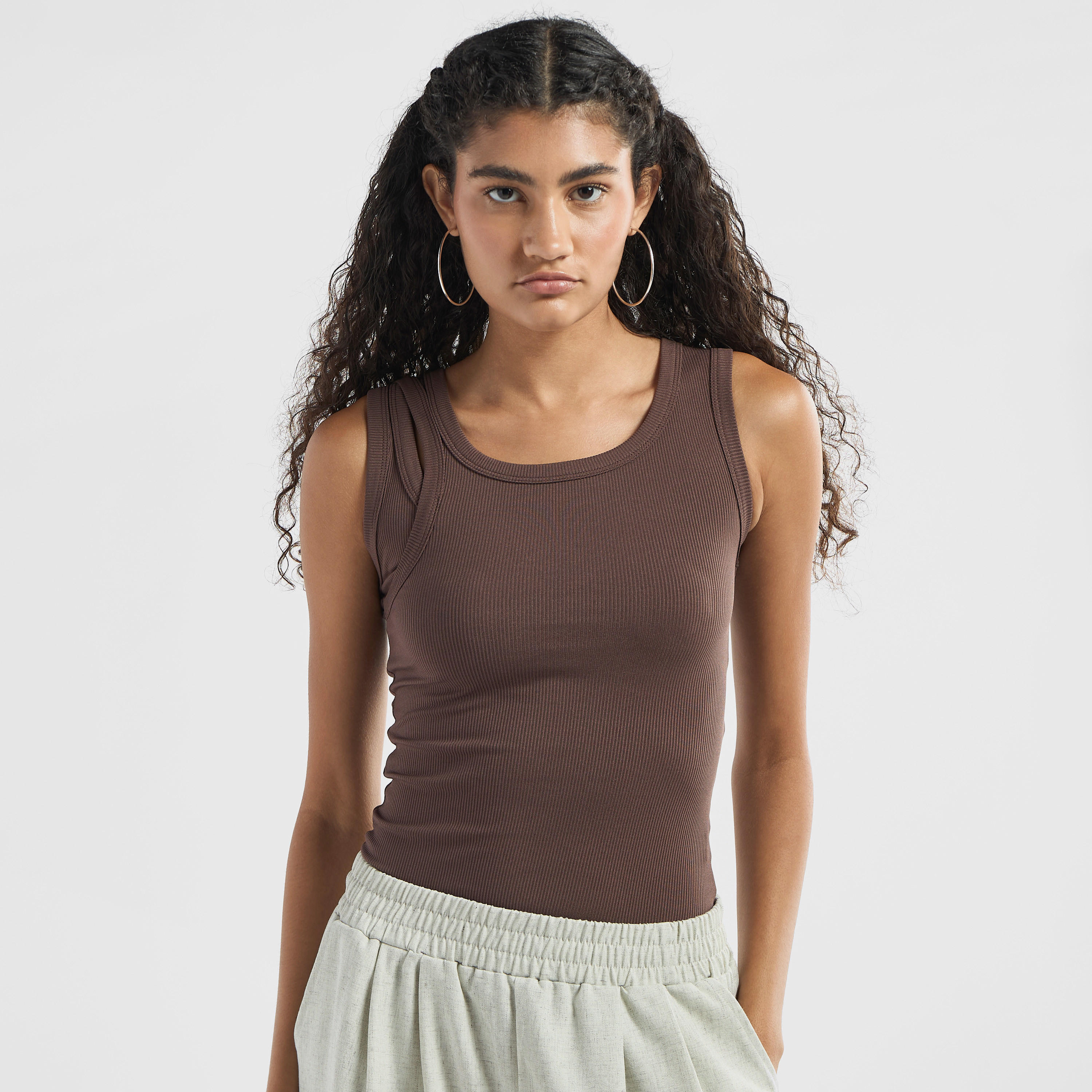 Ribbed Tank Top with Round Neck-women-clothing-tshirts-image-6