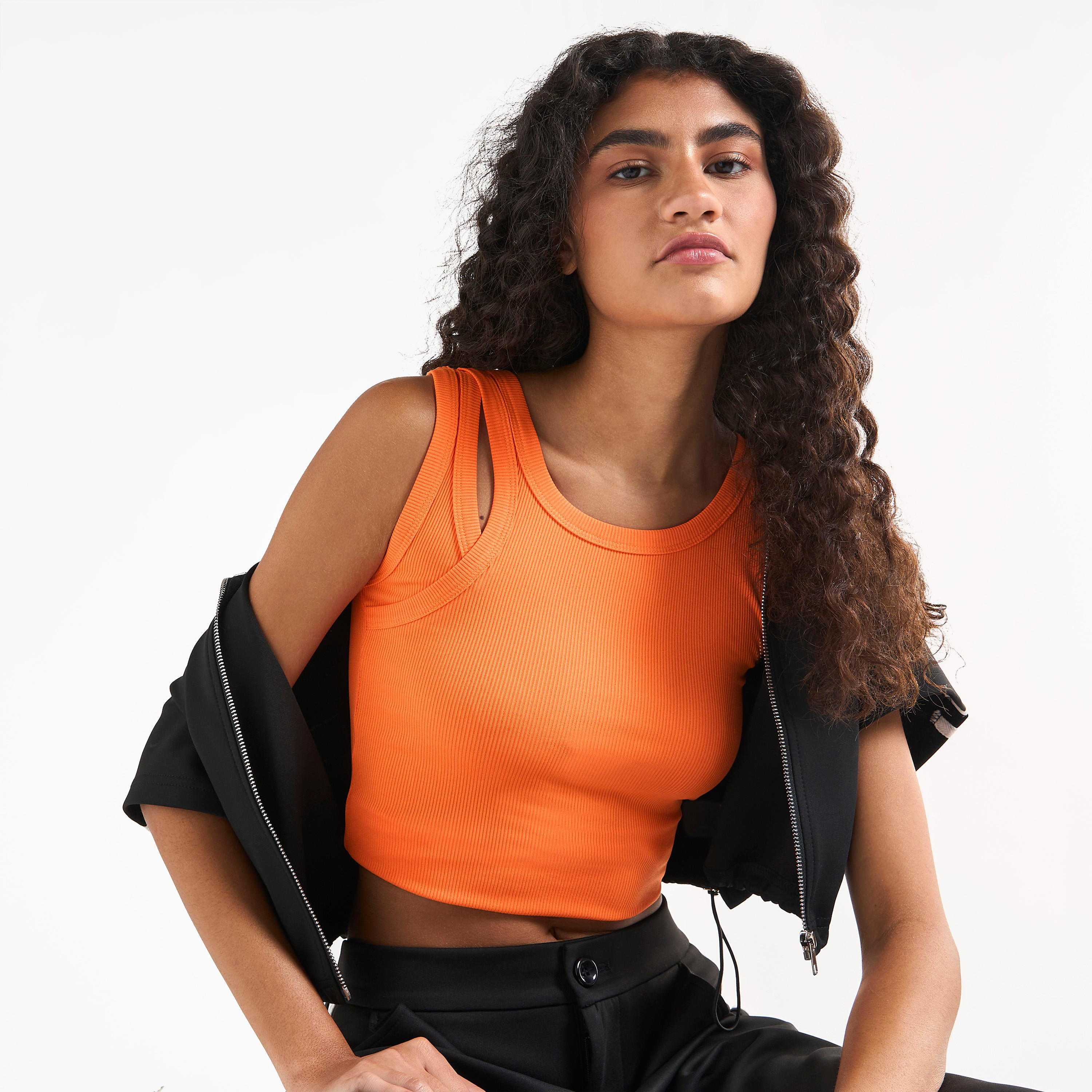 Ribbed Tank Top with Round Neck-women-clothing-tshirts-image-1