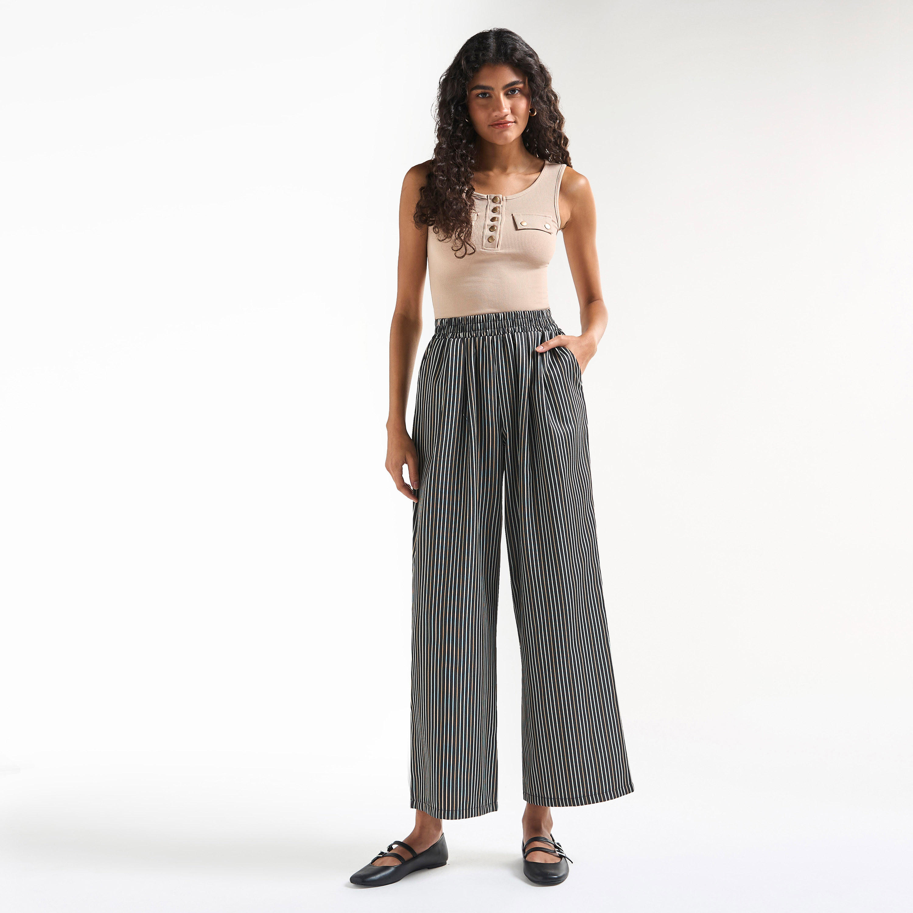 Ribbed Tank Top with Round Neck and Flap Detail-women-clothing-tshirts-image-10