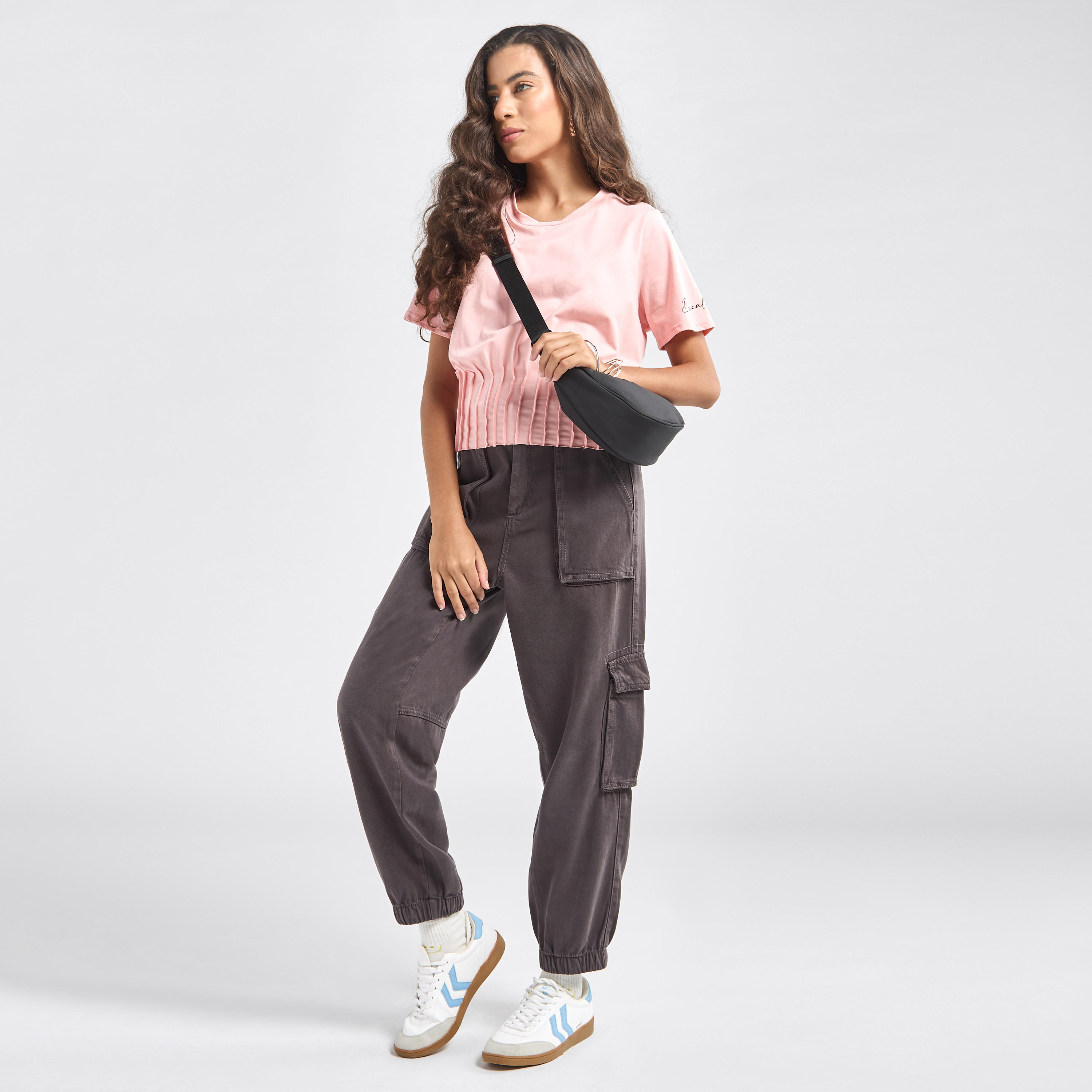 Printed Cotton T-shirt with Pintuck Detail-women-clothing-tshirts-image-2