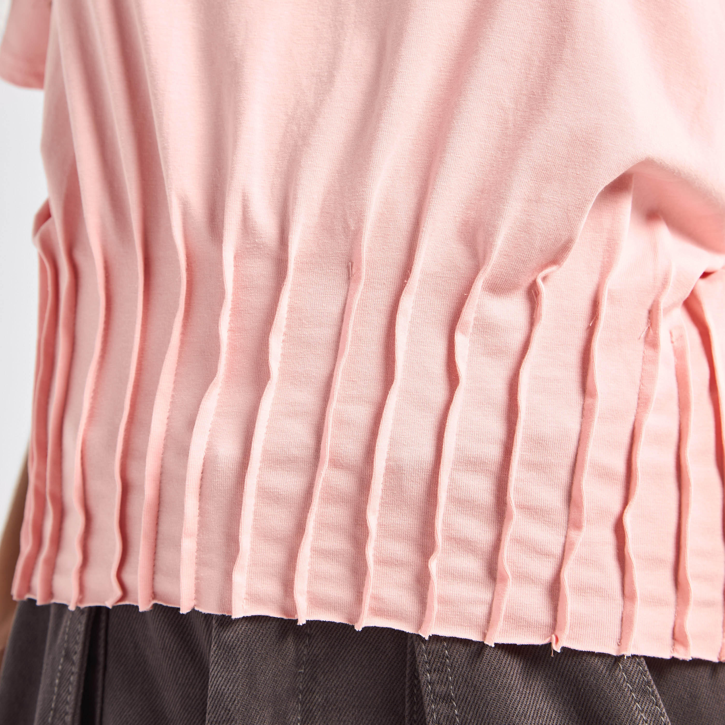 Printed Cotton T-shirt with Pintuck Detail-women-clothing-tshirts-image-5