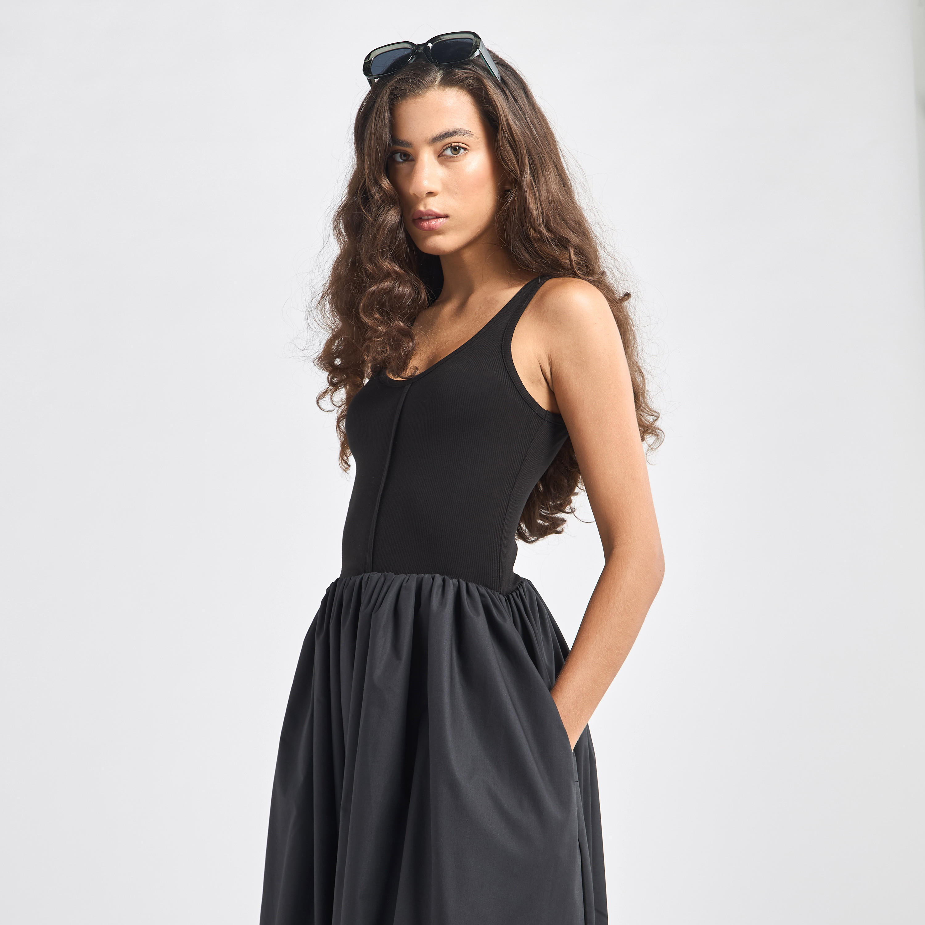 فستان إيه لاين دون أكمام بياقة عميقة-women-clothing-dresses-image-6