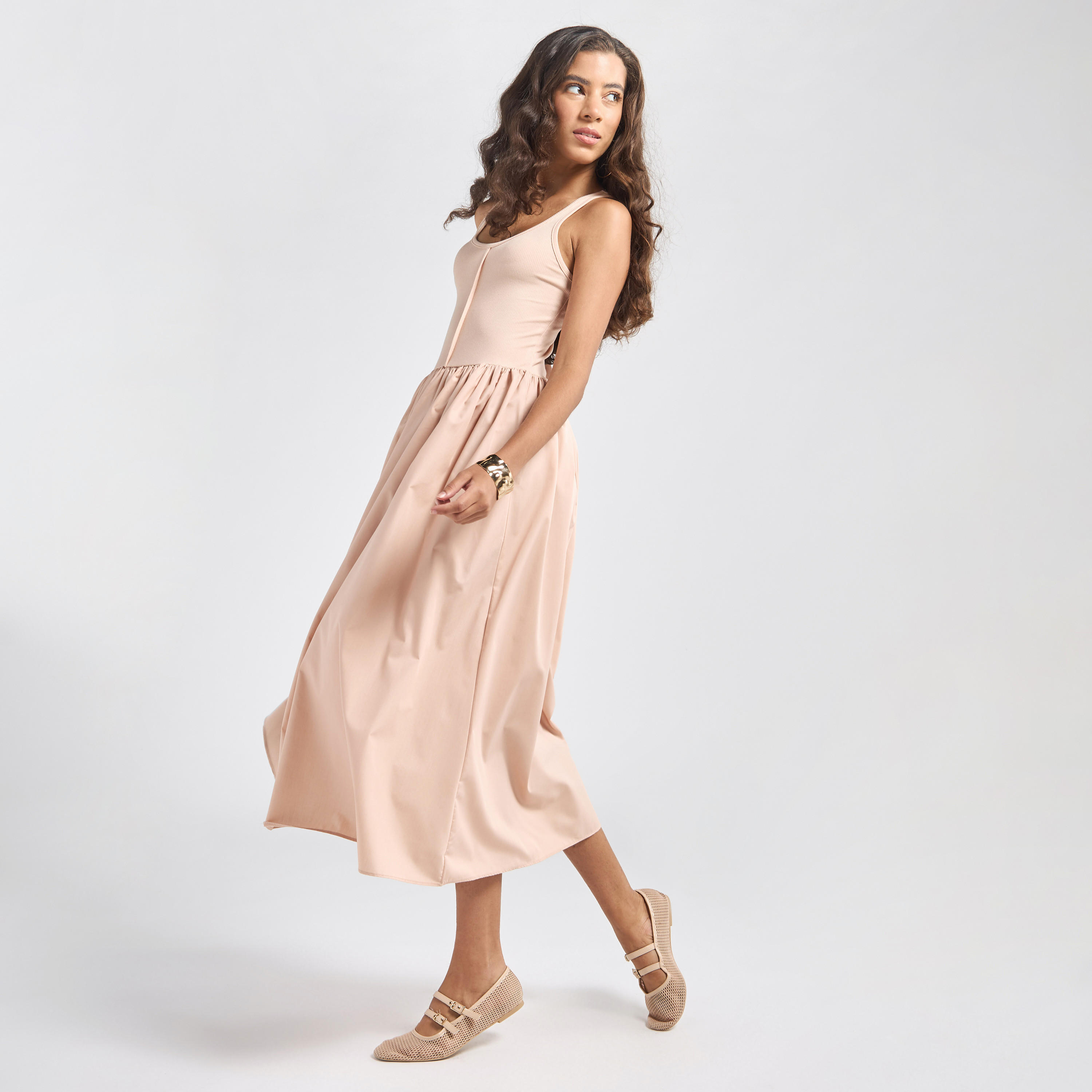 فستان إيه لاين دون أكمام بياقة عميقة-women-clothing-dresses-image-2