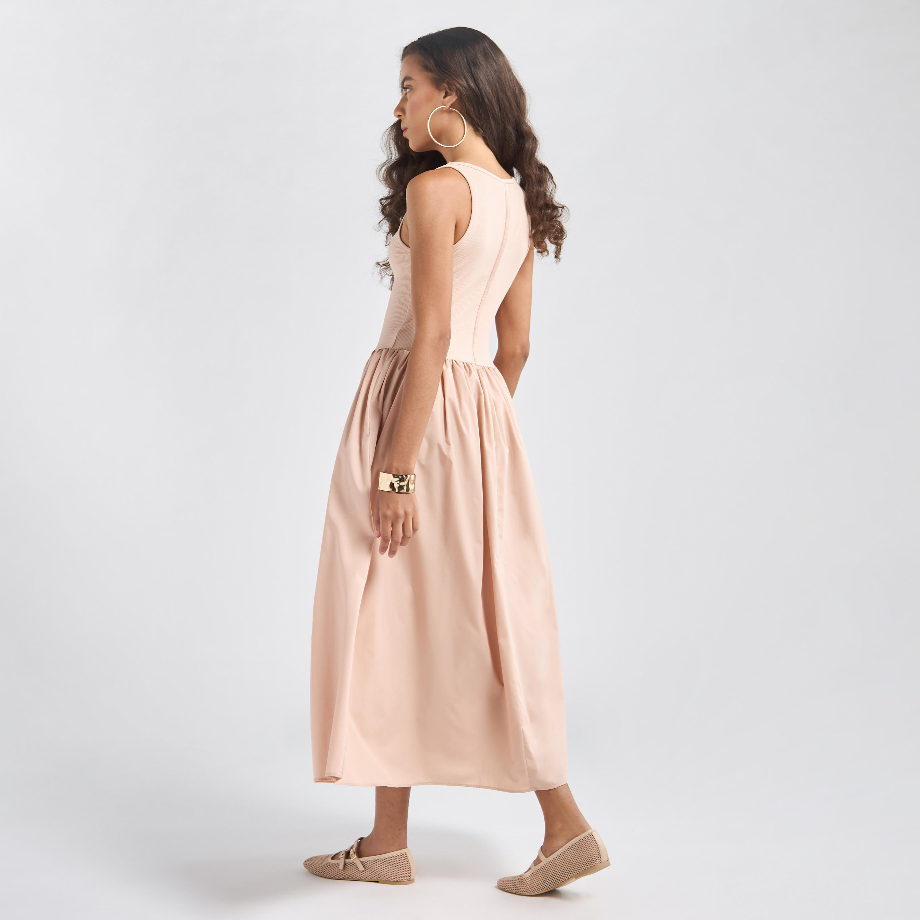 فستان إيه لاين دون أكمام بياقة عميقة-women-clothing-dresses-image-4