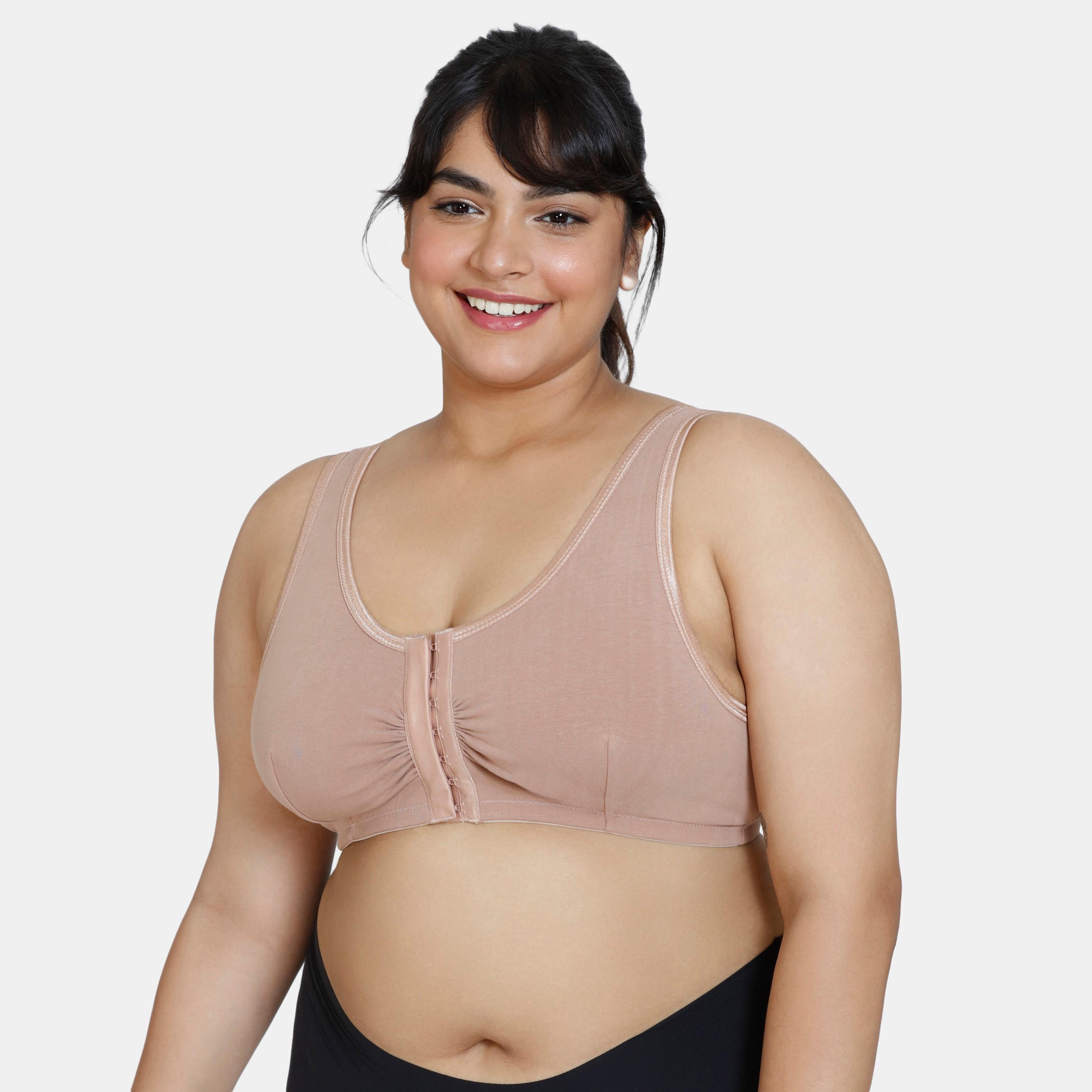 صدرية داعمة سادة بمشبك إغلاق من زيفامي-women-clothing-lingerie-bras-image-4