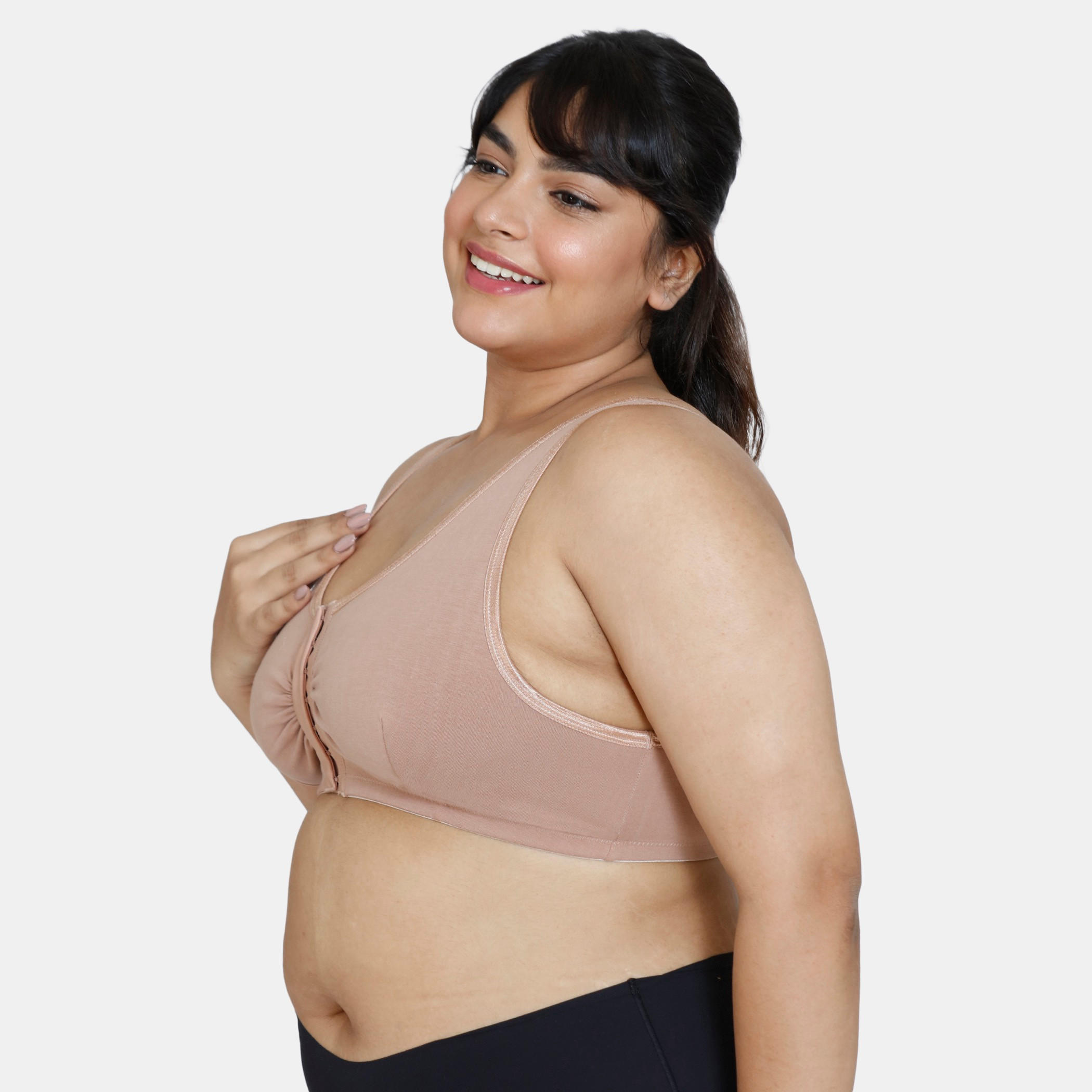 صدرية داعمة سادة بمشبك إغلاق من زيفامي-women-clothing-lingerie-bras-image-2