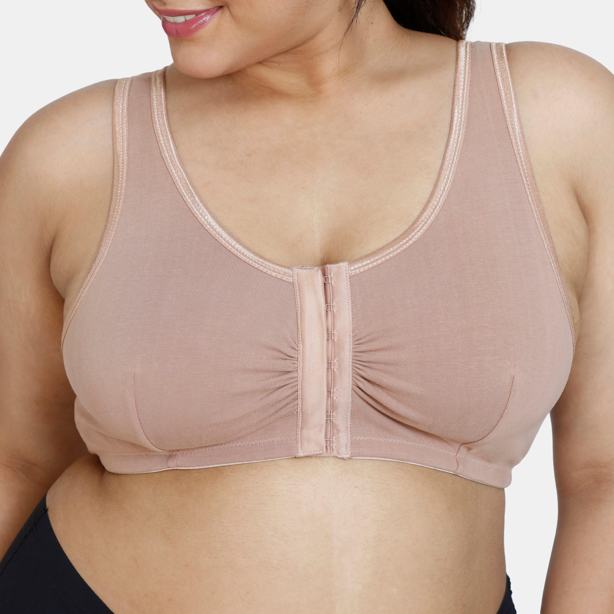 صدرية داعمة سادة بمشبك إغلاق من زيفامي-women-clothing-lingerie-bras-image-1