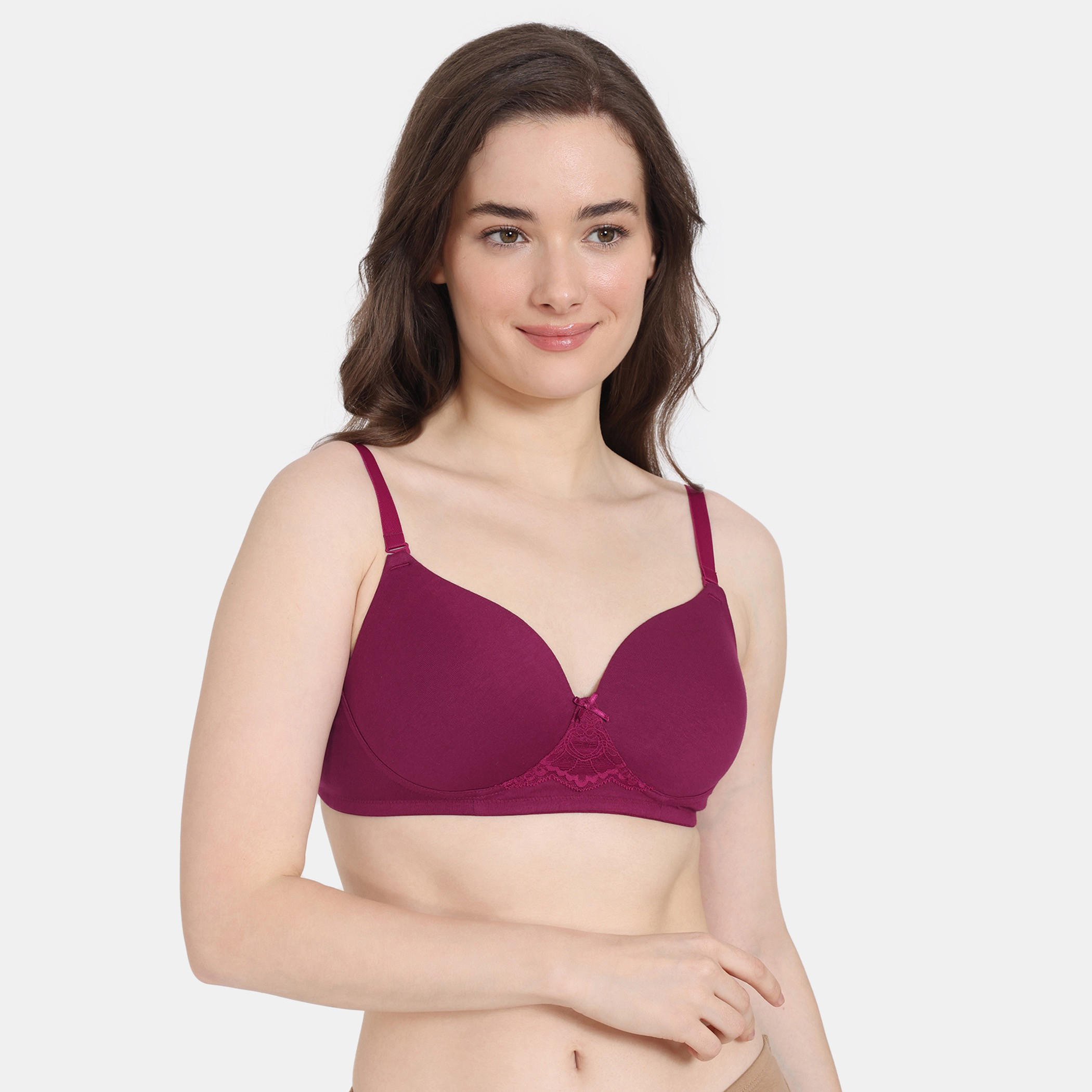صدريّة بالكونيت سادة بمشبك إغلاق من زيفامي-women-clothing-lingerie-bras-image-1