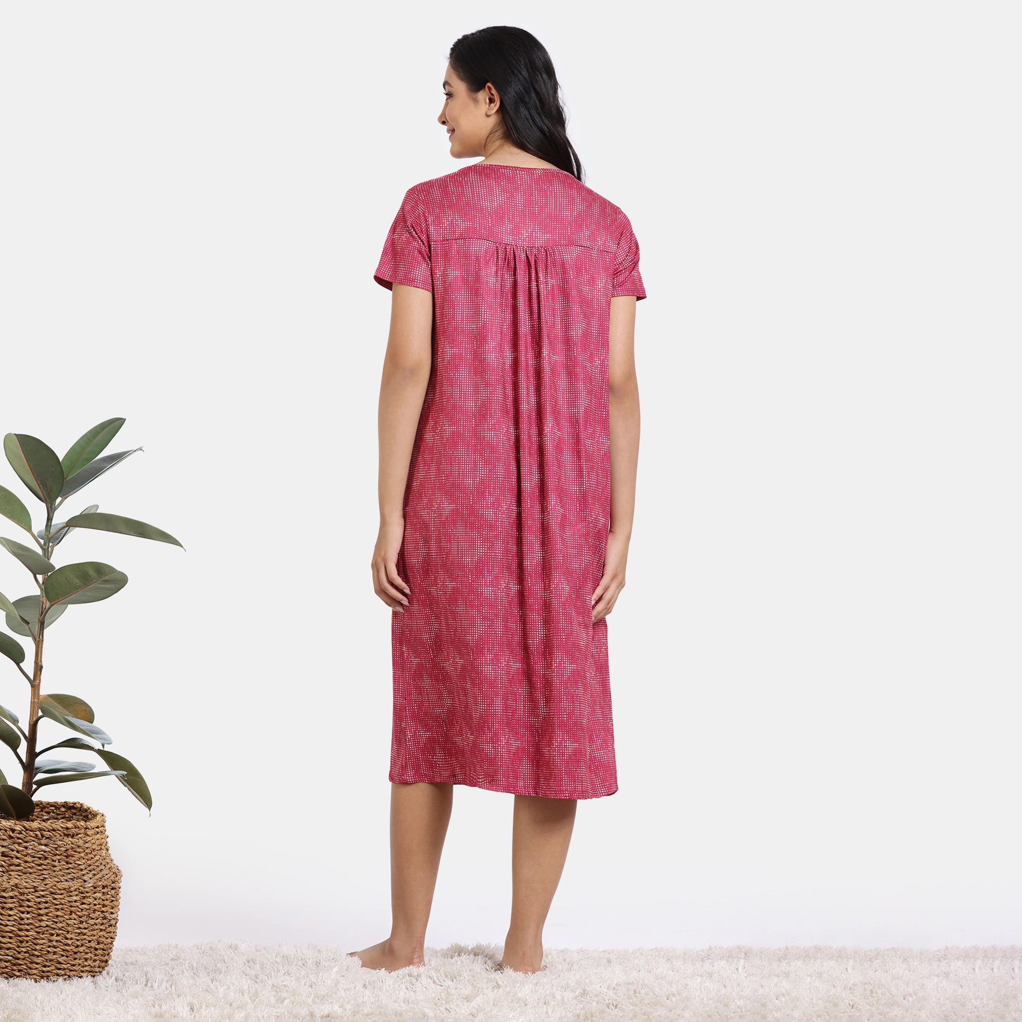 فستان نوم مطبوع بأكمام قصيرة من زيفامي-women-clothing-nightwear-nighties-image-3
