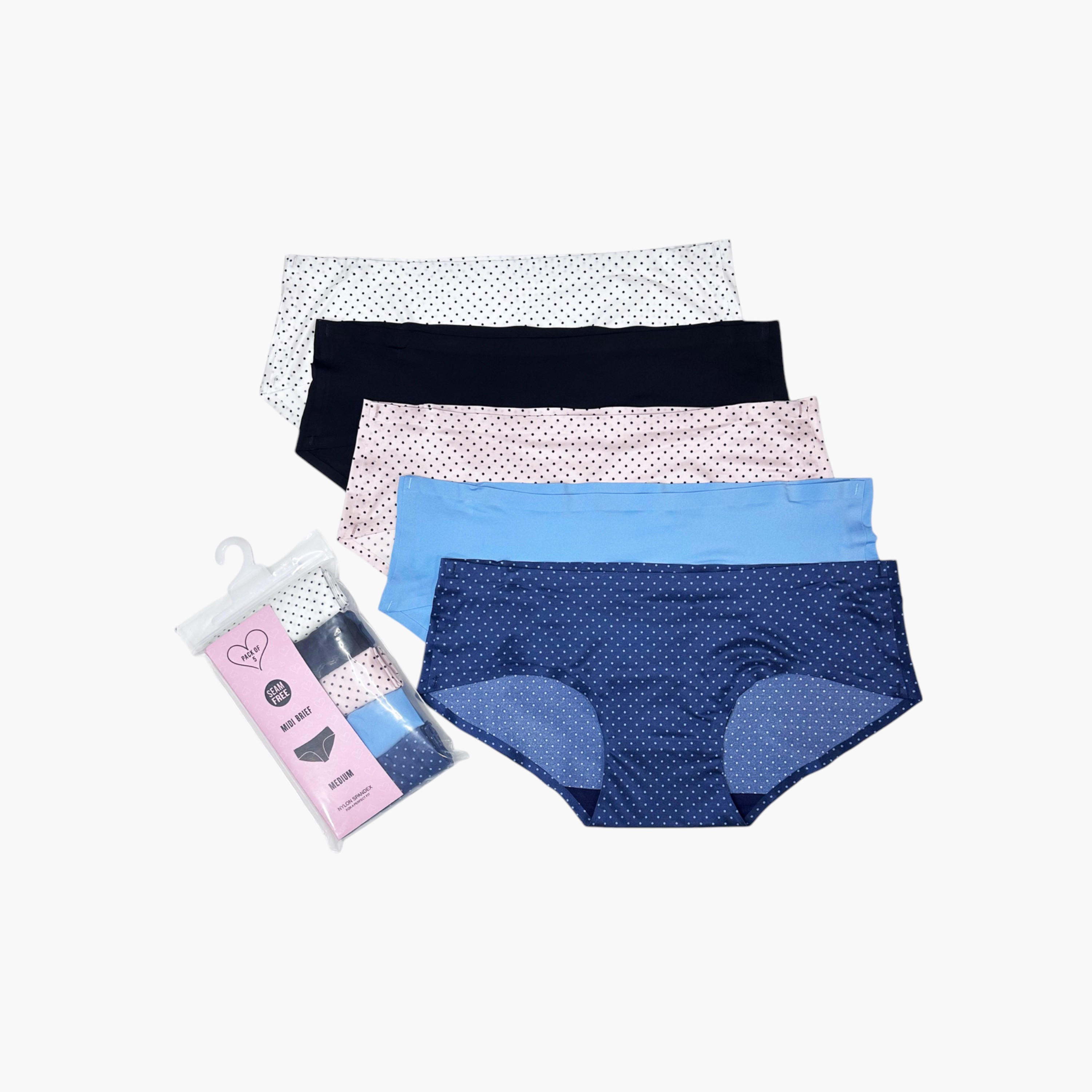 سراويل بكيني متنوعة بخصر مطاطي من آدارايا- طقم من 5 قطع-women-clothing-lingerie-panties-image-9