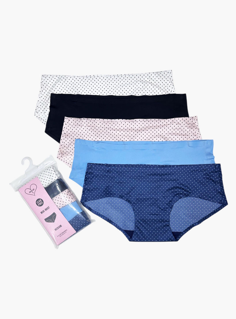 سراويل بكيني متنوعة بخصر مطاطي من آدارايا- طقم من 5 قطع-women-clothing-lingerie-panties-image-9