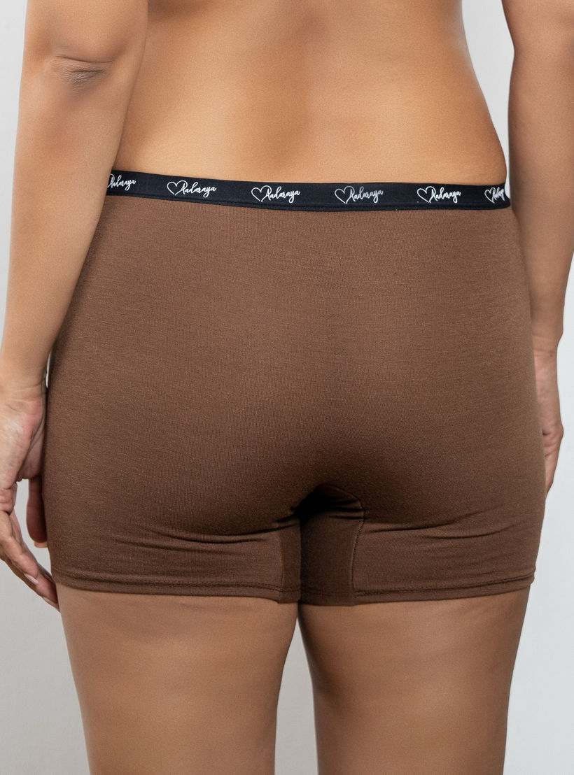 طقم شورت تشكيل الجسم بخصر مطاطي قطعتين سادة من آدارايا-women-clothing-lingerie-panties-image-3