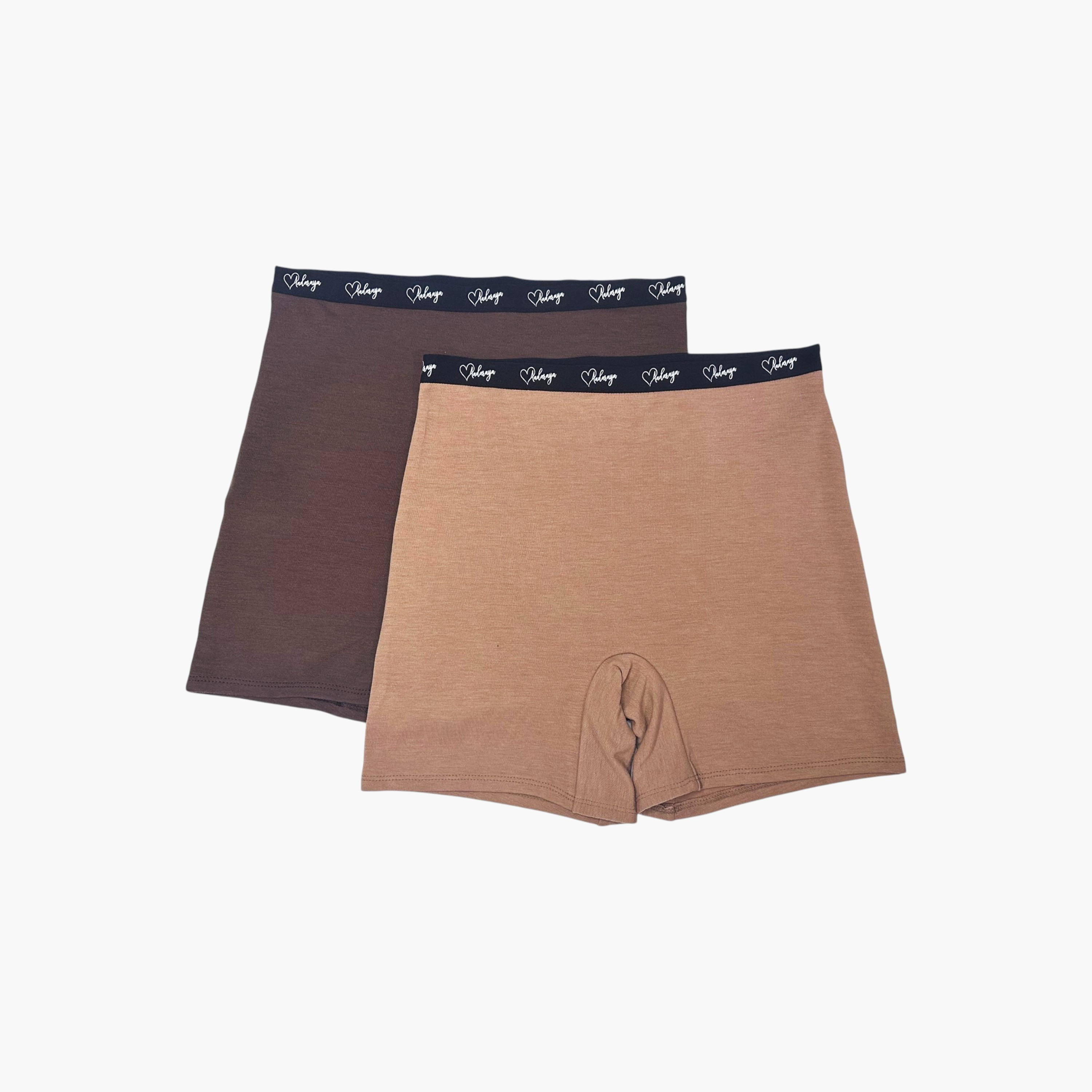 طقم شورت تشكيل الجسم بخصر مطاطي قطعتين سادة من آدارايا-women-clothing-lingerie-panties-image-4