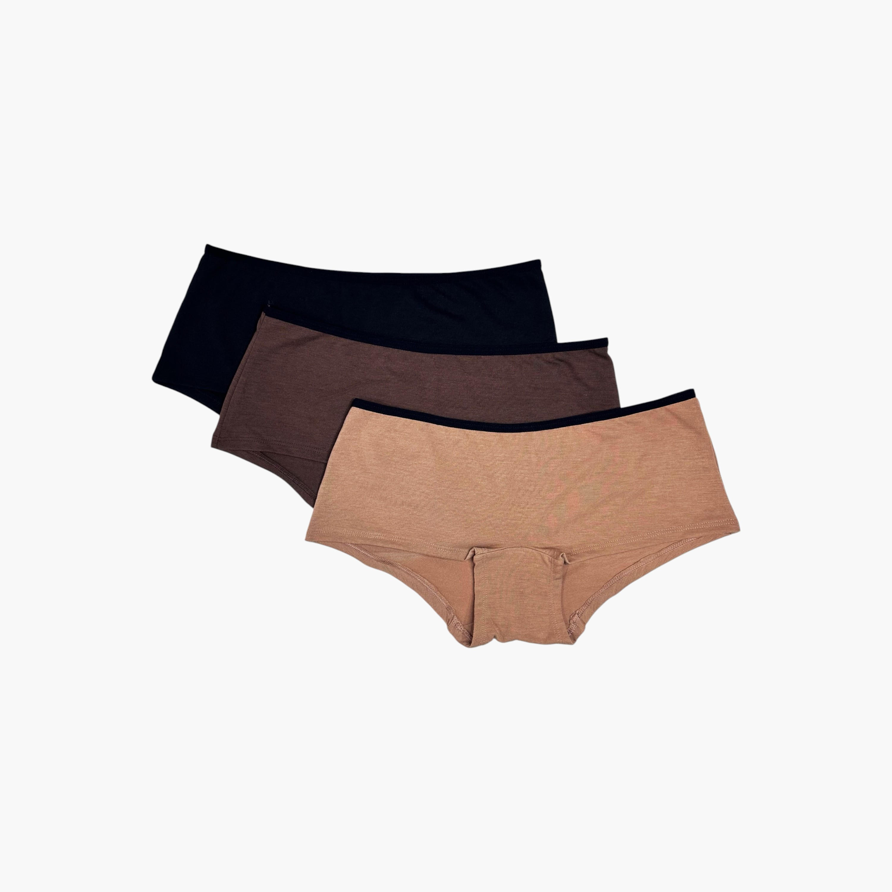 طقم سروال داخلي هيبستر بخصر مطاطي 3 قطع سادة من آدارايا-women-clothing-lingerie-panties-image-4