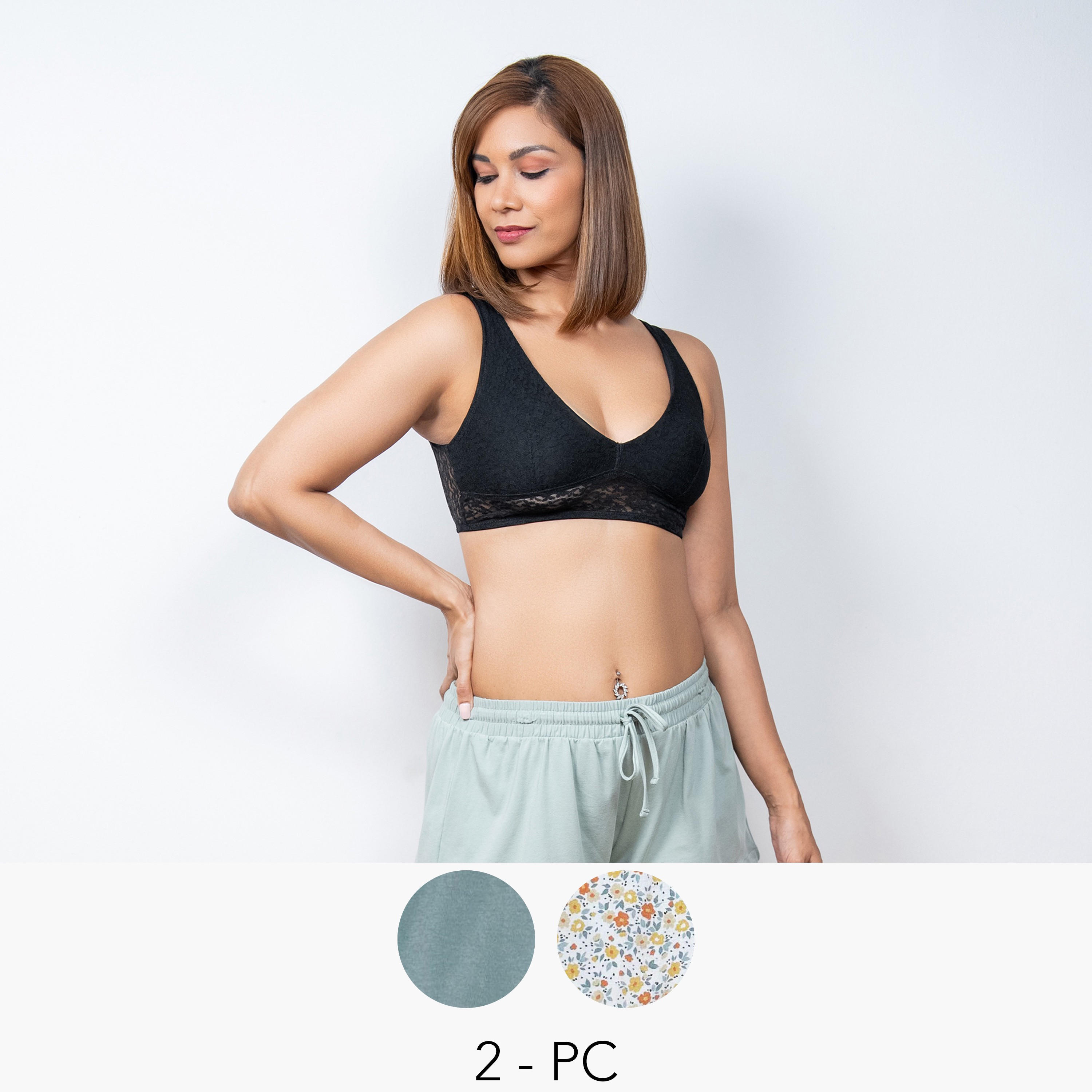 شورتات متنوعة برباط إغلاق من آدارايا - طقم من قطعتين-women-clothing-nightwear-pyjamas-bottoms-image-1
