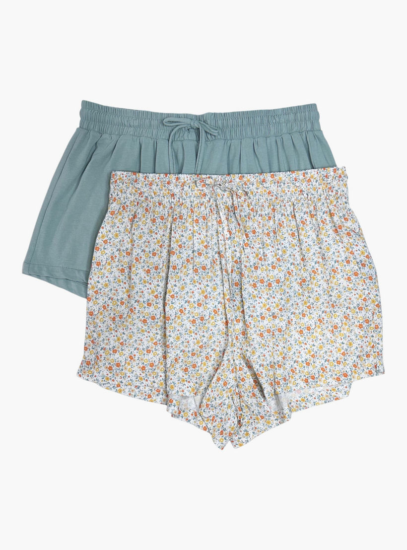 شورتات متنوعة برباط إغلاق من آدارايا - طقم من قطعتين-women-clothing-nightwear-pyjamas-bottoms-image-8