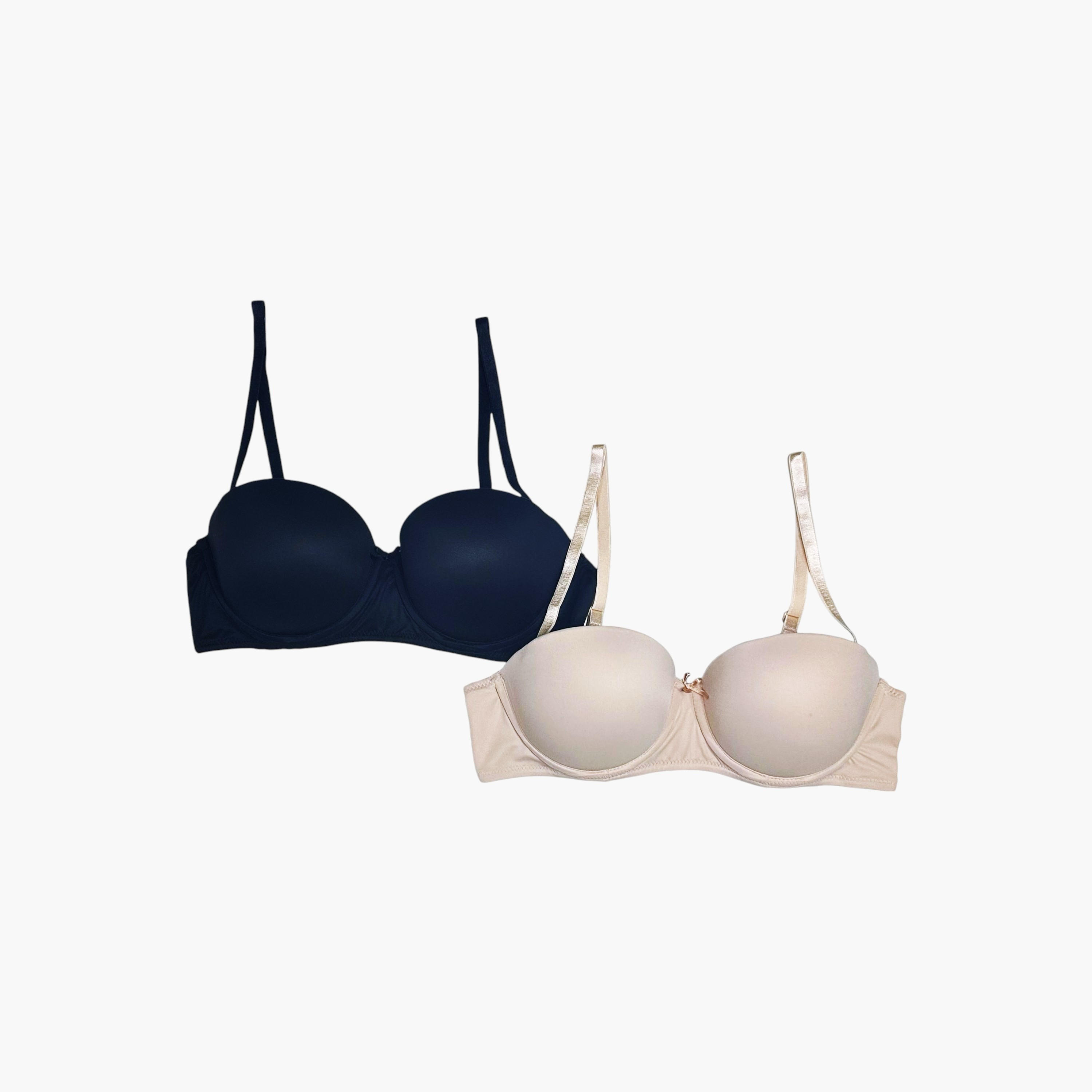 طقم صدريّة بالكونيت بِمشبك إغلاق قطعتين سادة من آدارايا-women-clothing-lingerie-bras-image-4