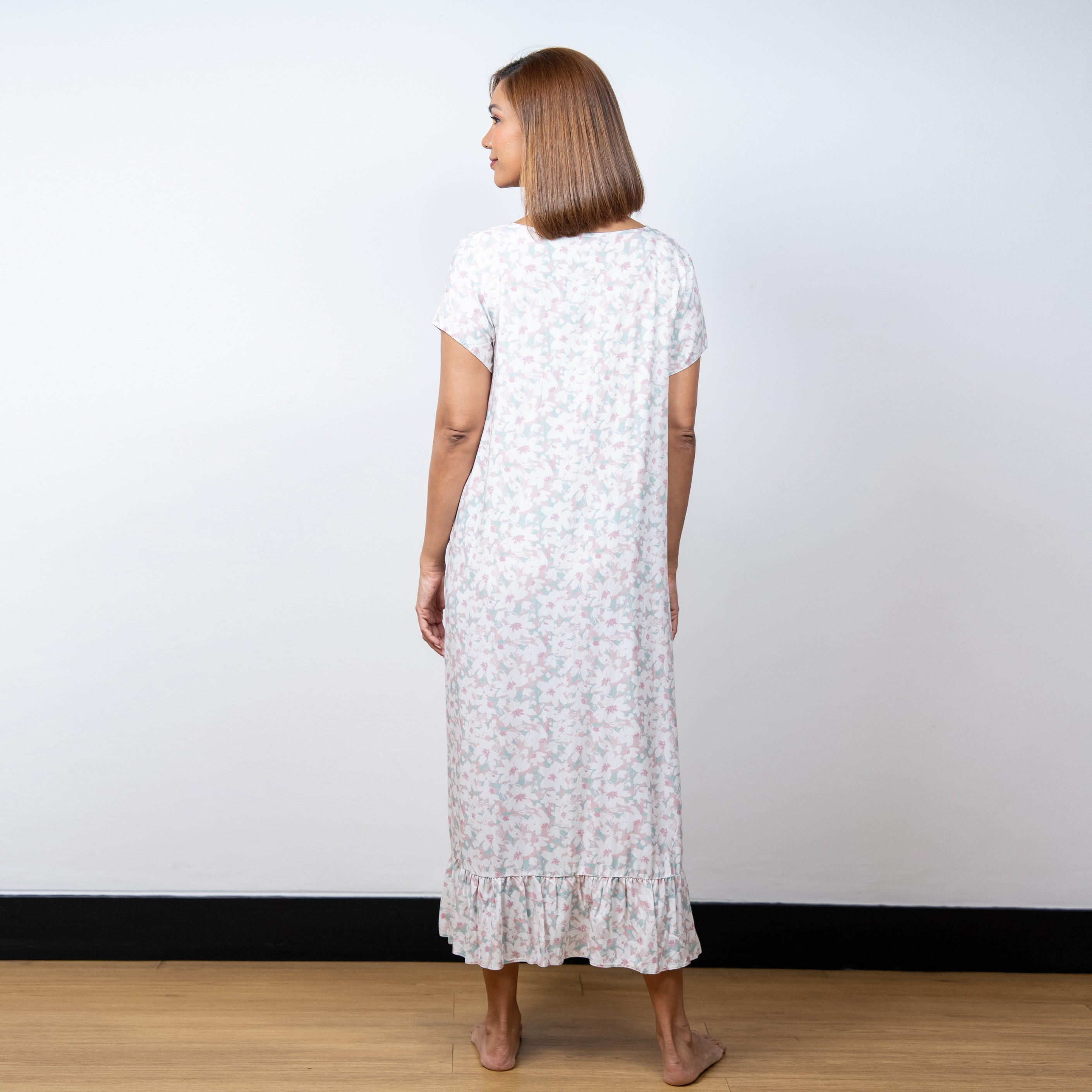 ثوب نوم رايون بأكمام قصيرة وطبعات من آدارايا-women-clothing-nightwear-nighties-image-4