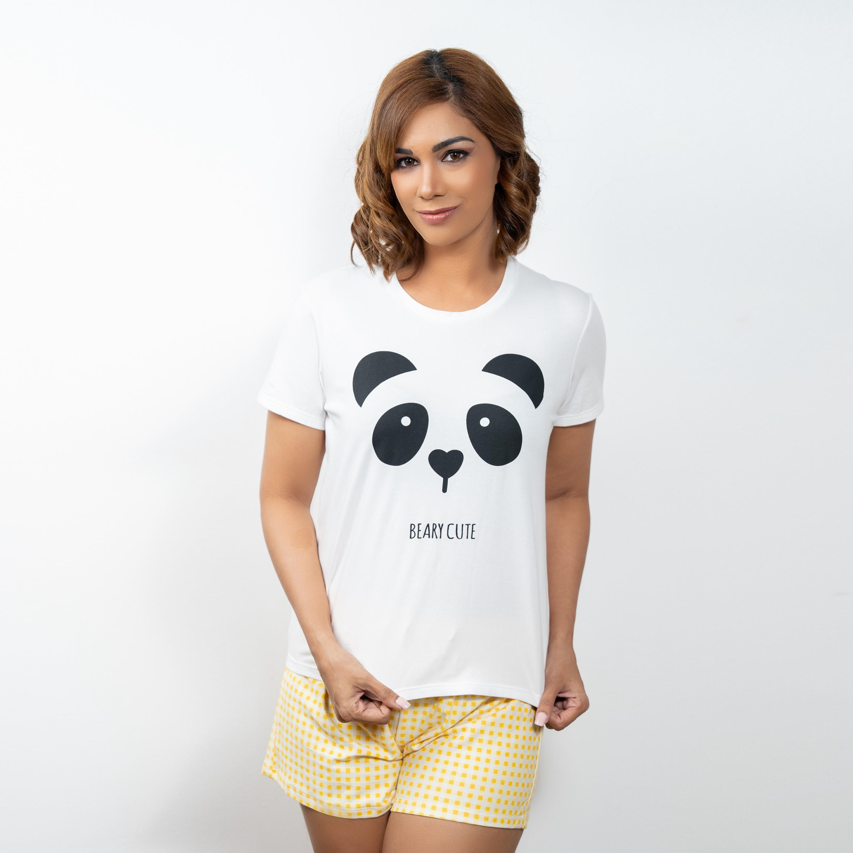 Aadaraya Printed Round Neck T-shirt and Elasticated Shorts Set-women-clothing-nightwear-pyjamas-shortsets-image-2