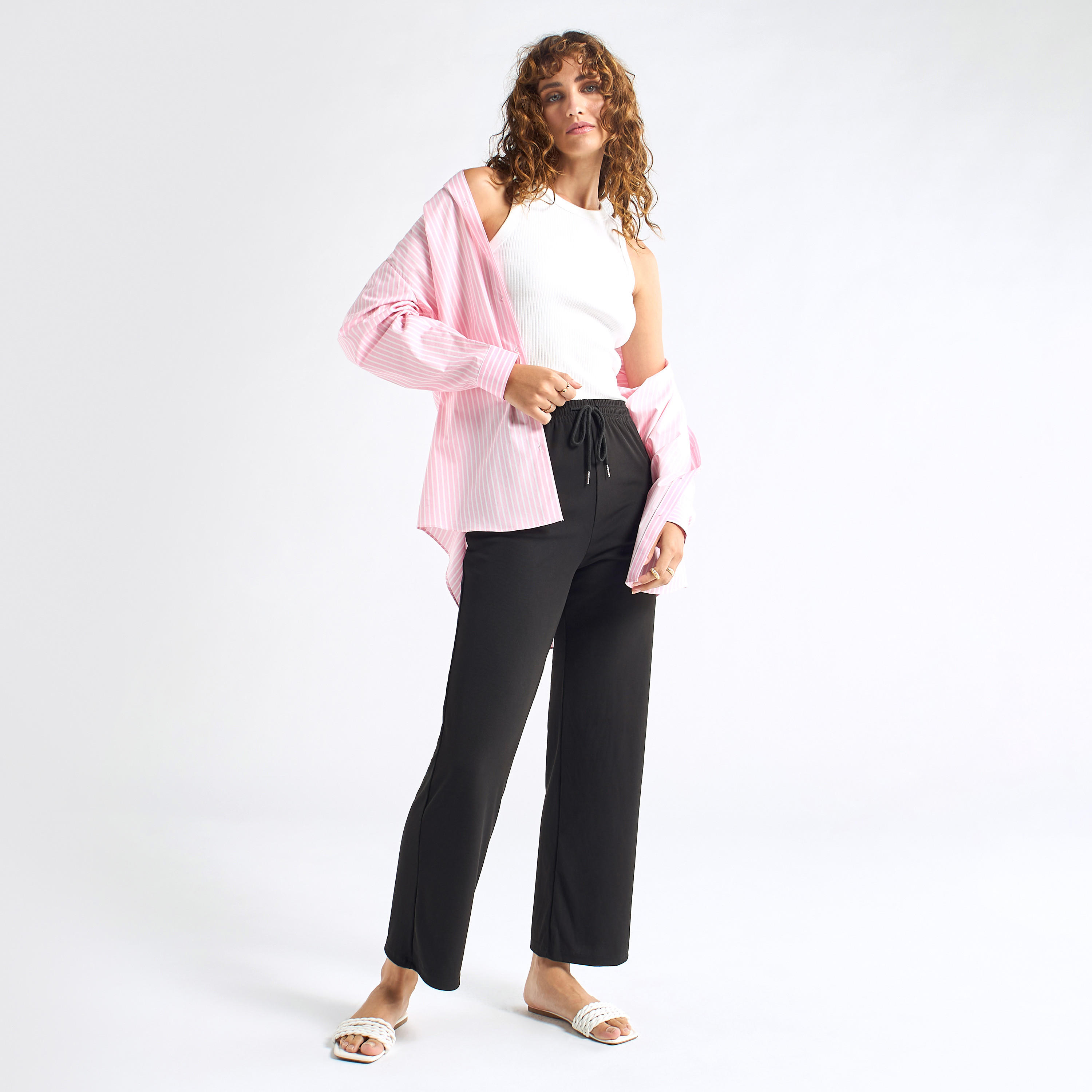 بنطلون واسع الساقين برباط إغلاق-women-clothing-bottoms-trousers-image-2