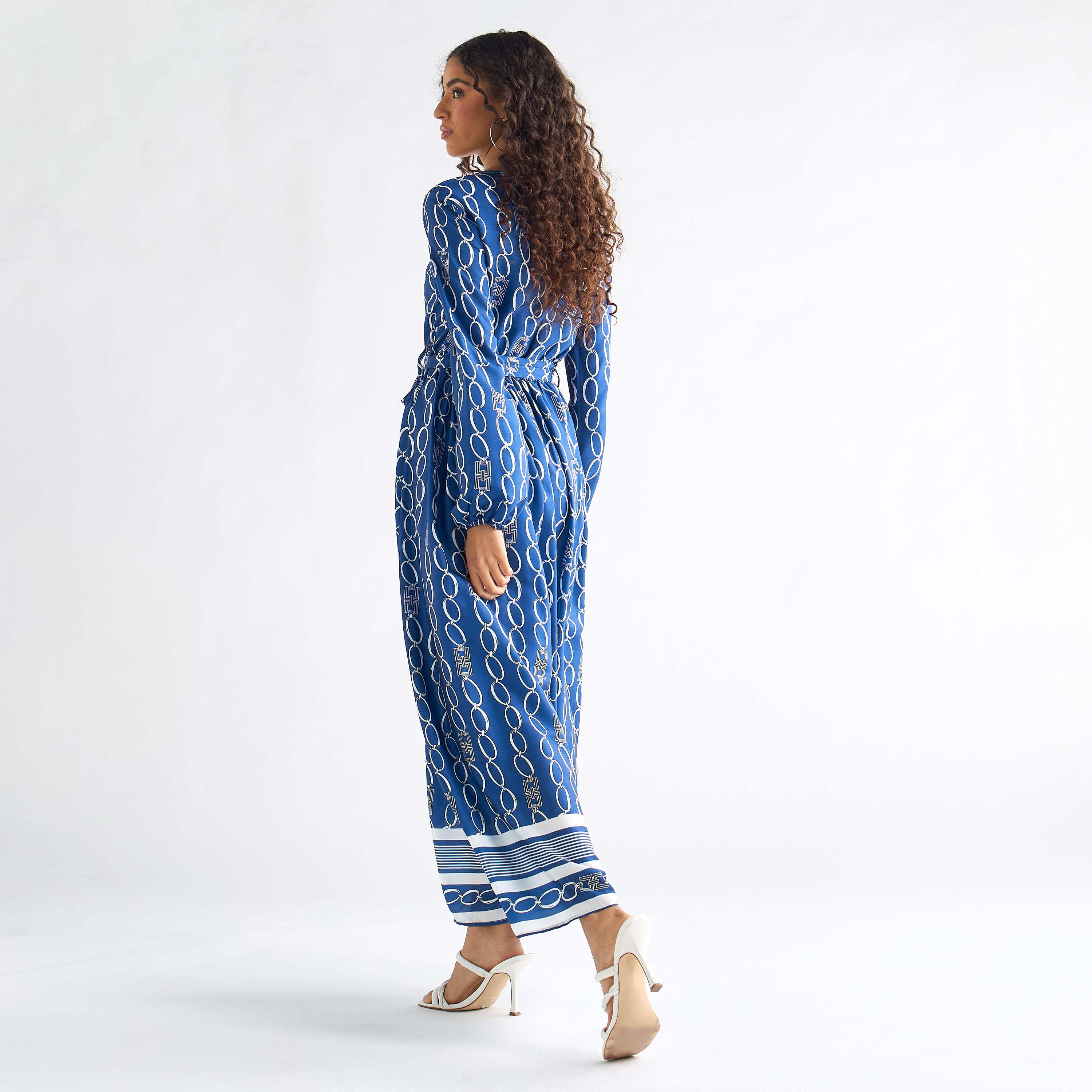فستان ميدي بياقة رباط وأكمام طويلة وطبعات-women-clothing-dresses-image-3