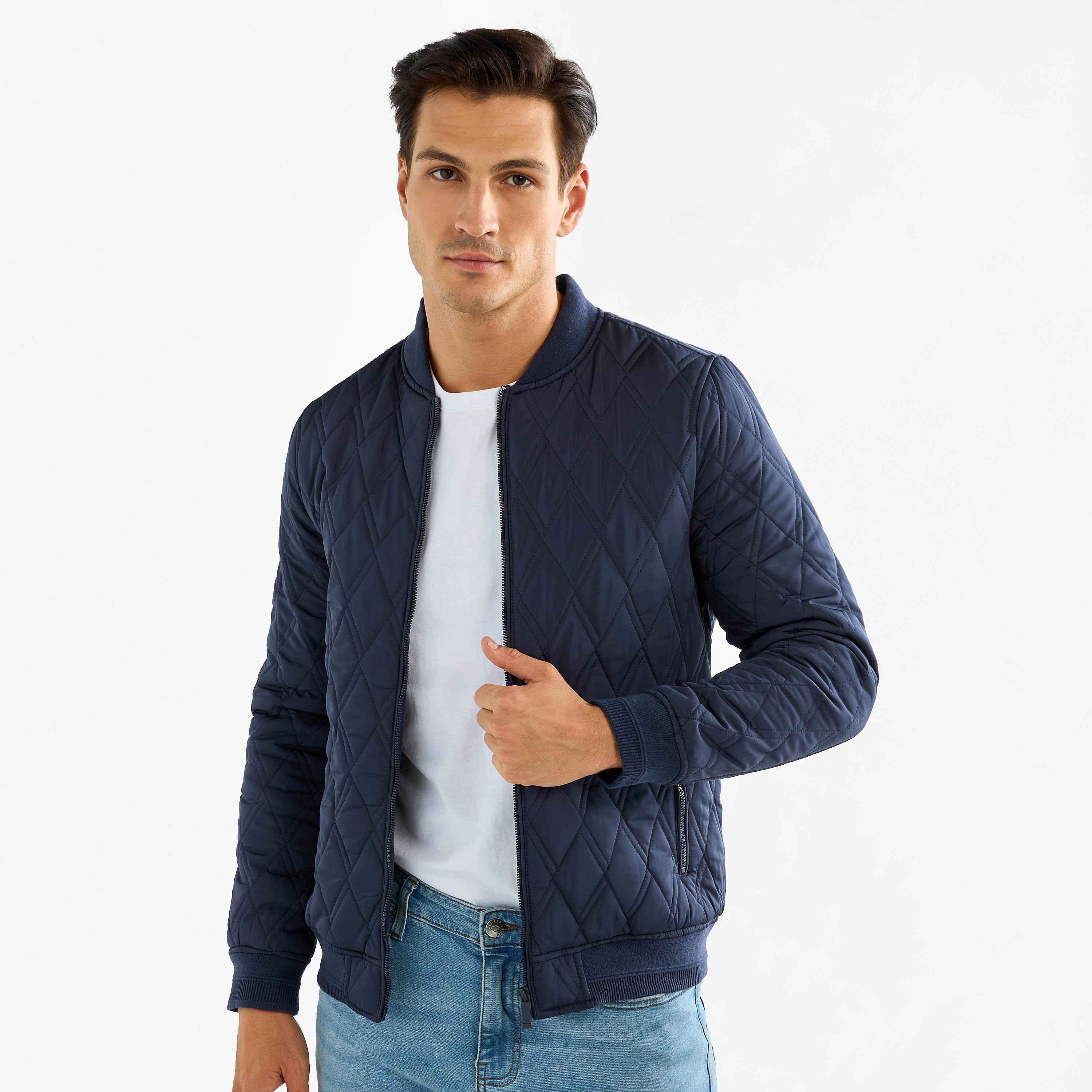 Solid Jacket with Long Sleeves and Zip Closure-men-clothing-jacketsandblazers-jackets-image-1