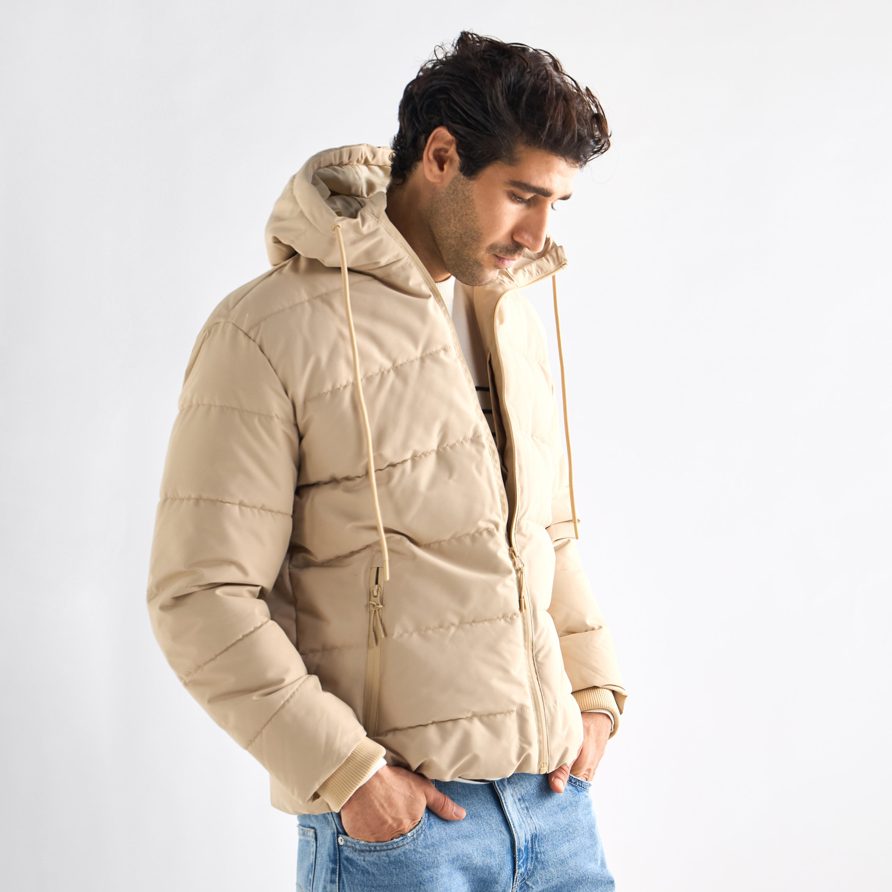 Quilted Hooded Jacket with Pockets and Zip Closure-men-clothing-jacketsandblazers-jackets-image-1