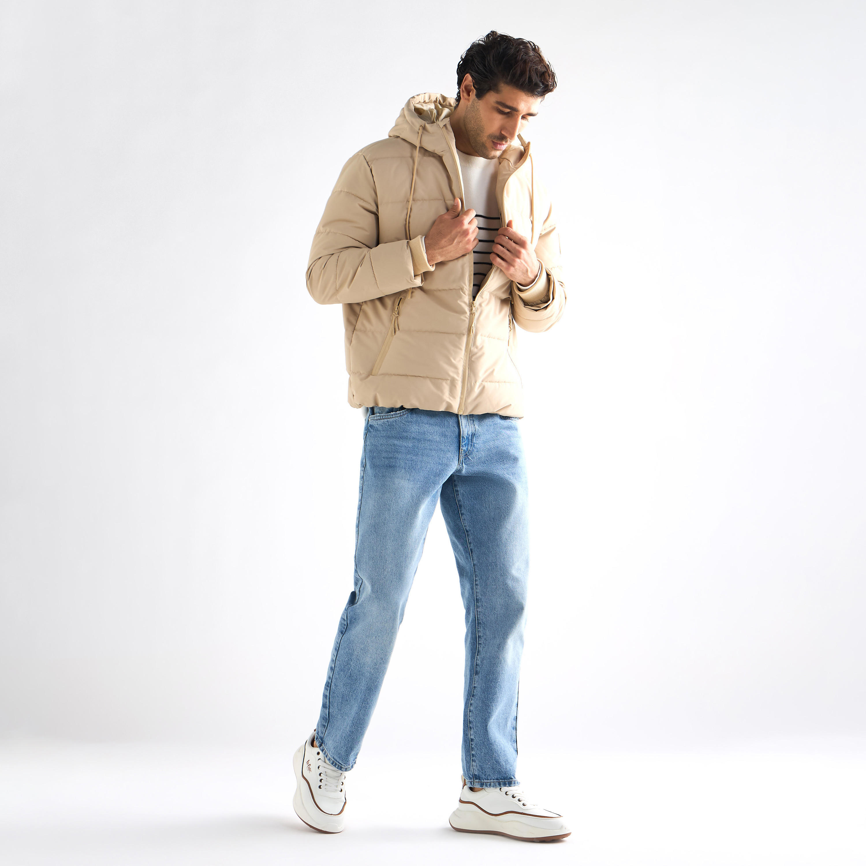 Quilted Hooded Jacket with Pockets and Zip Closure-men-clothing-jacketsandblazers-jackets-image-2