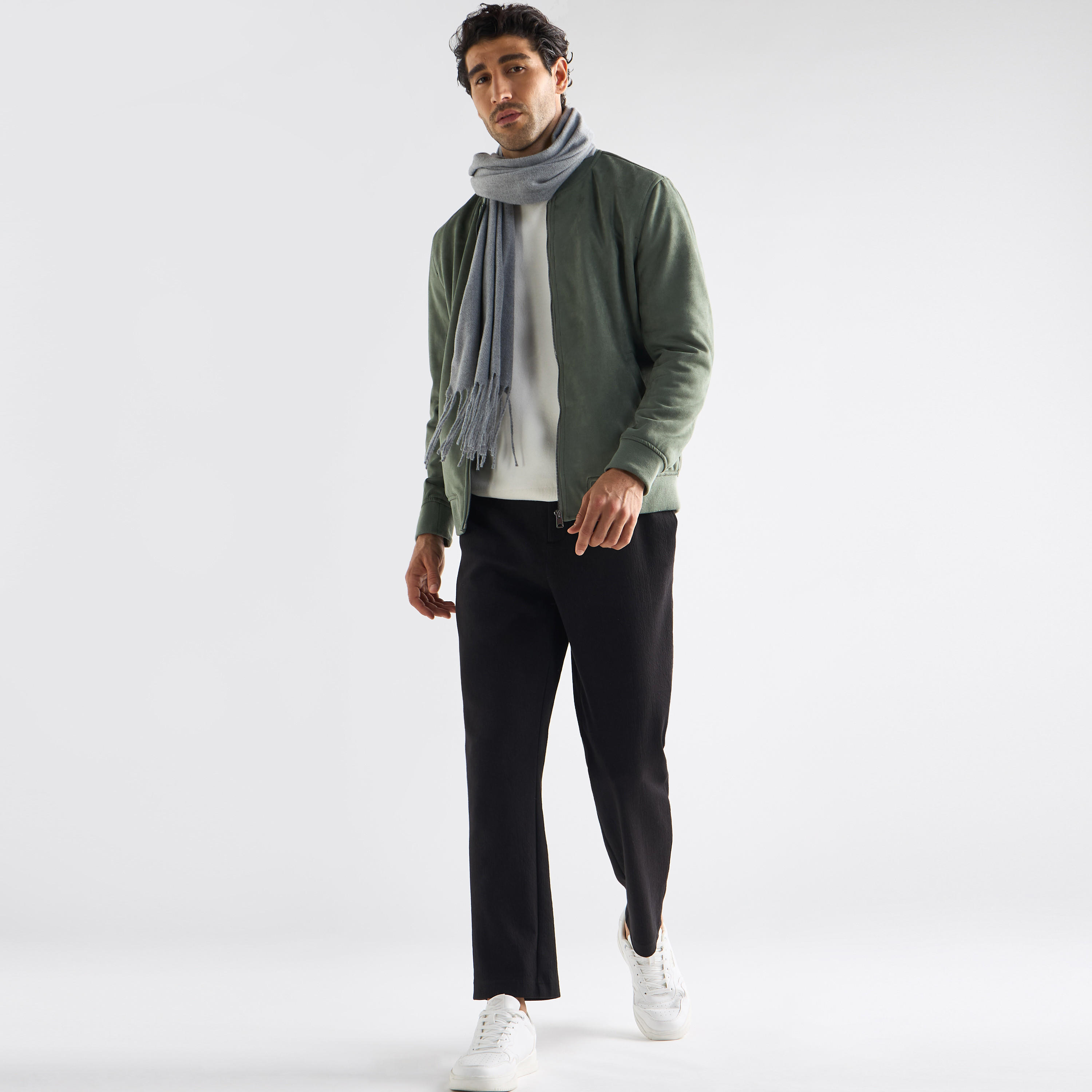 Solid Bomber Jacket with Zip Closure and Pockets-men-clothing-jacketsandblazers-jackets-image-2