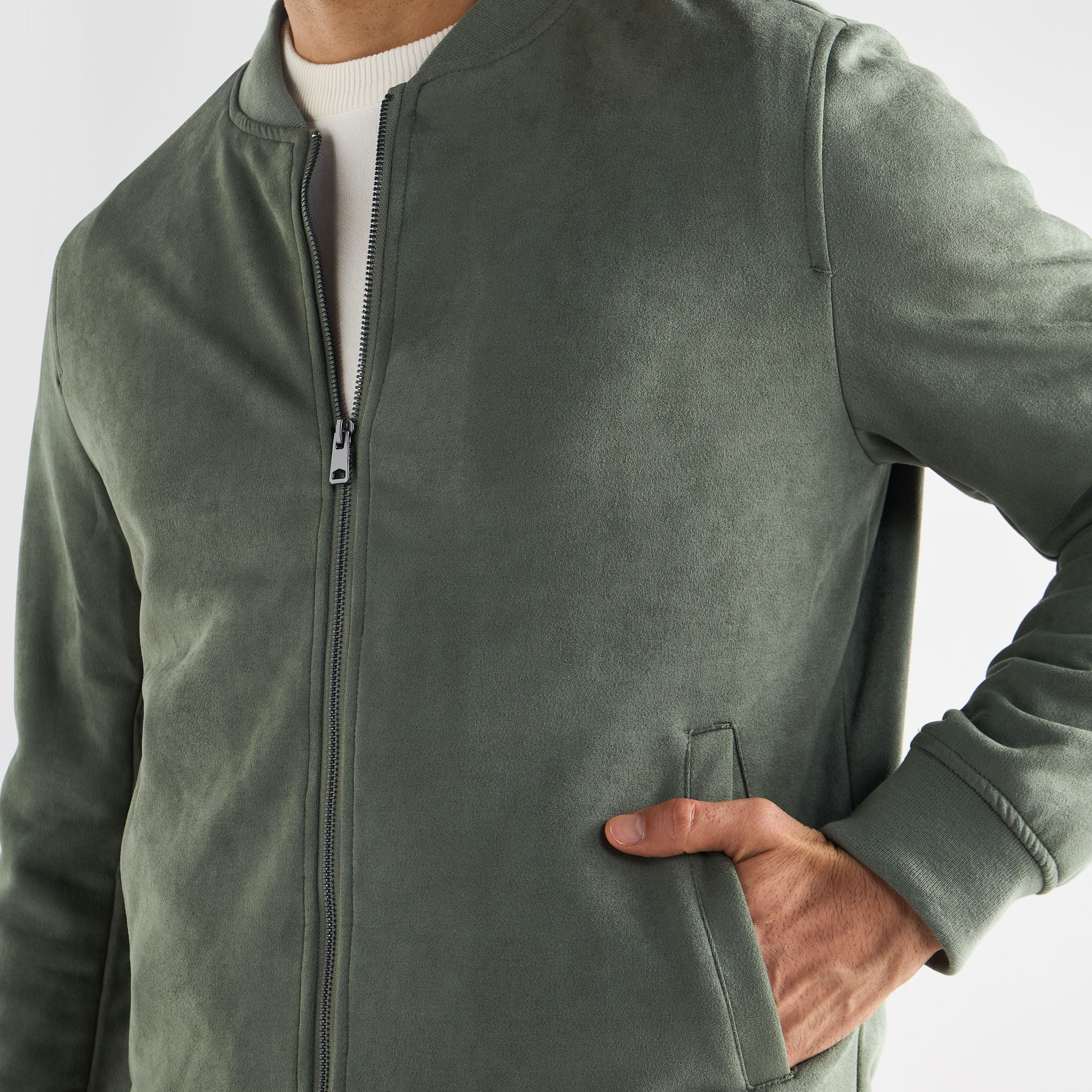 Solid Bomber Jacket with Zip Closure and Pockets-men-clothing-jacketsandblazers-jackets-image-4