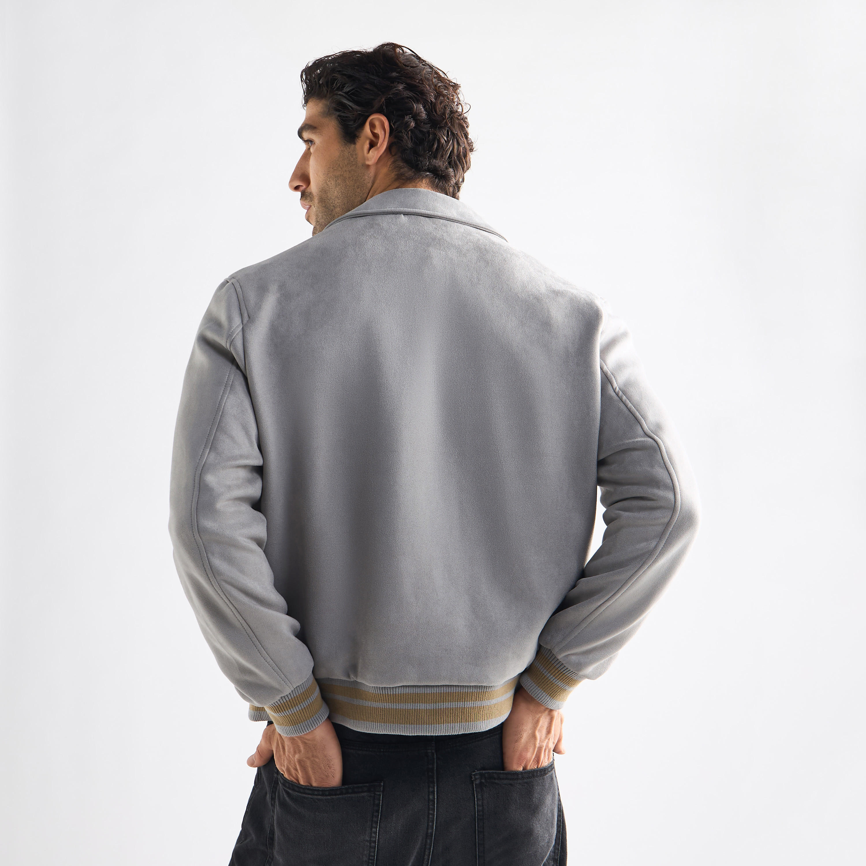 جاكيت مخطط بأكمام طويلة وأزرار إغلاق وياقة عادية-men-clothing-jacketsandblazers-jackets-image-3