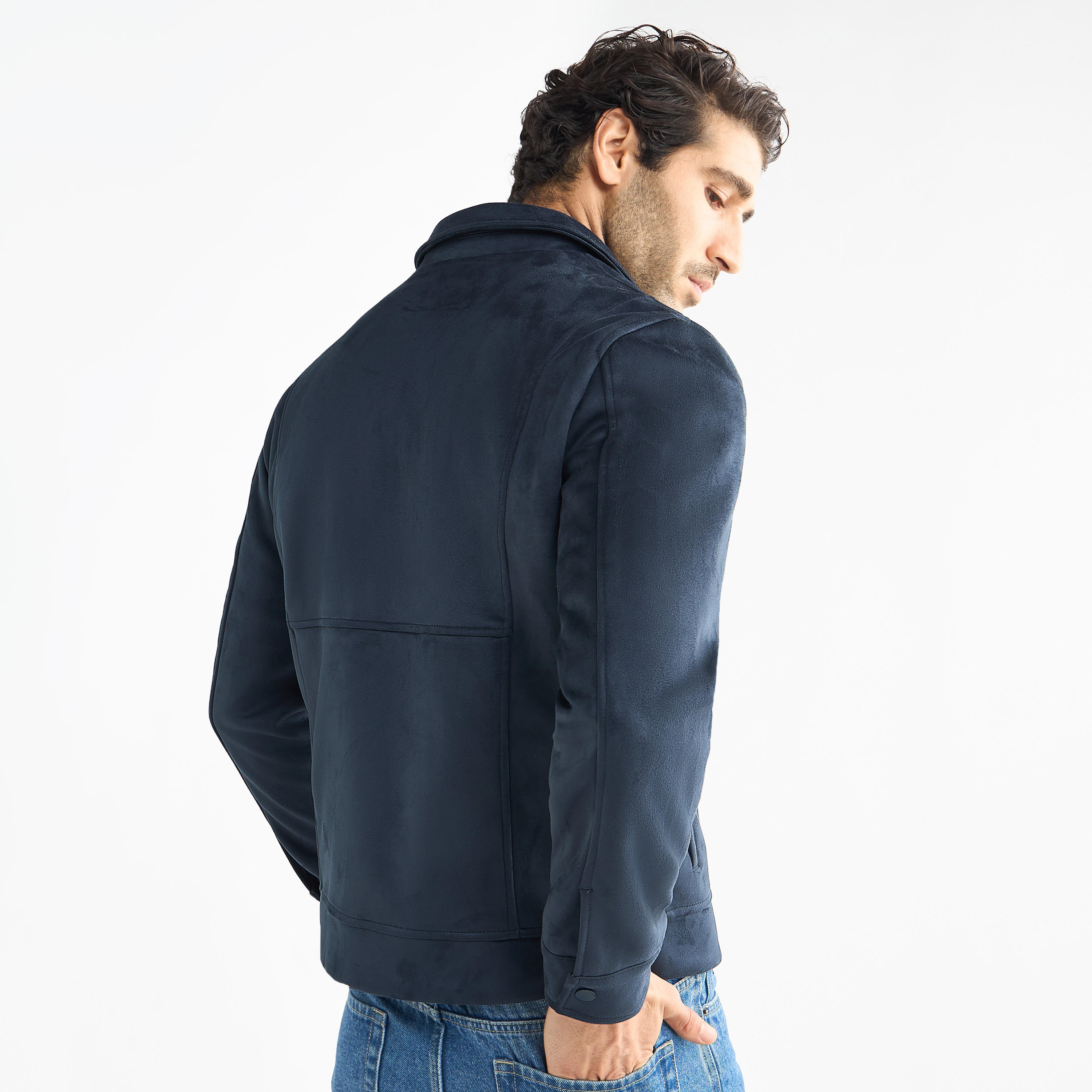 جاكيت بايكر بقصّة عادية مع زر إغلاق كبس-men-clothing-jacketsandblazers-jackets-image-2