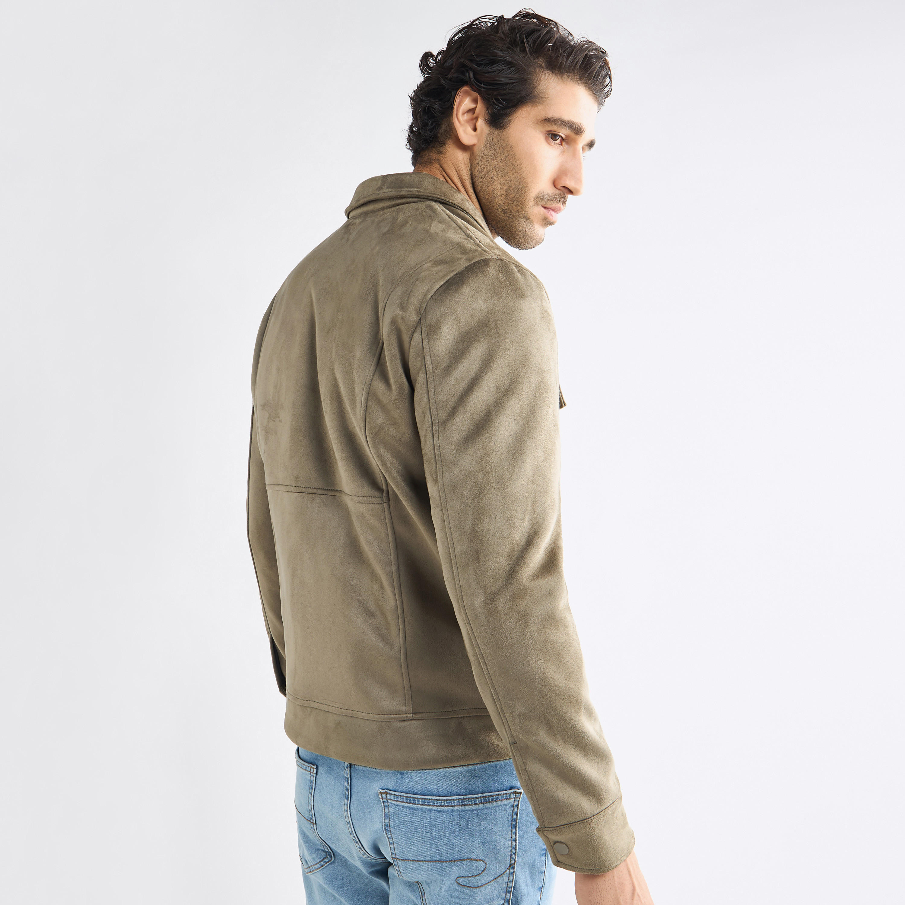 جاكيت بايكر بقصّة عادية مع زر إغلاق كبس-men-clothing-jacketsandblazers-jackets-image-3