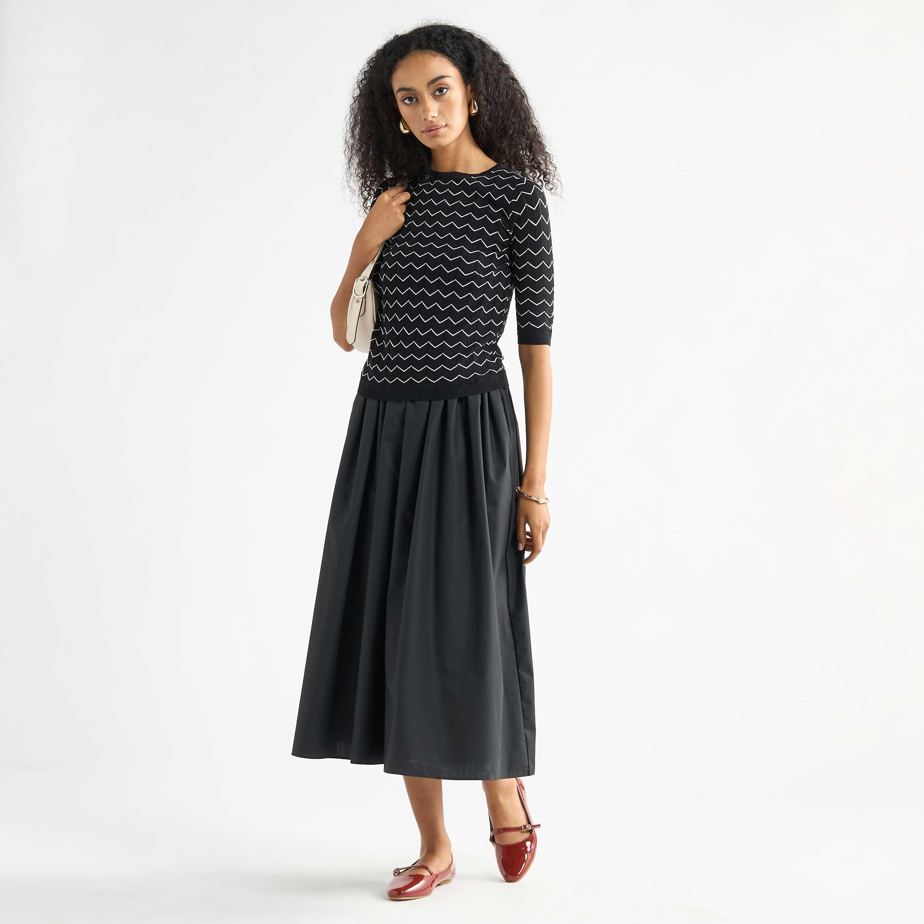 كنزة بارزة الملمس بياقة مستديرة وأكمام 3/4-women-clothing-cardigansandjumpers-jumpers-image-2