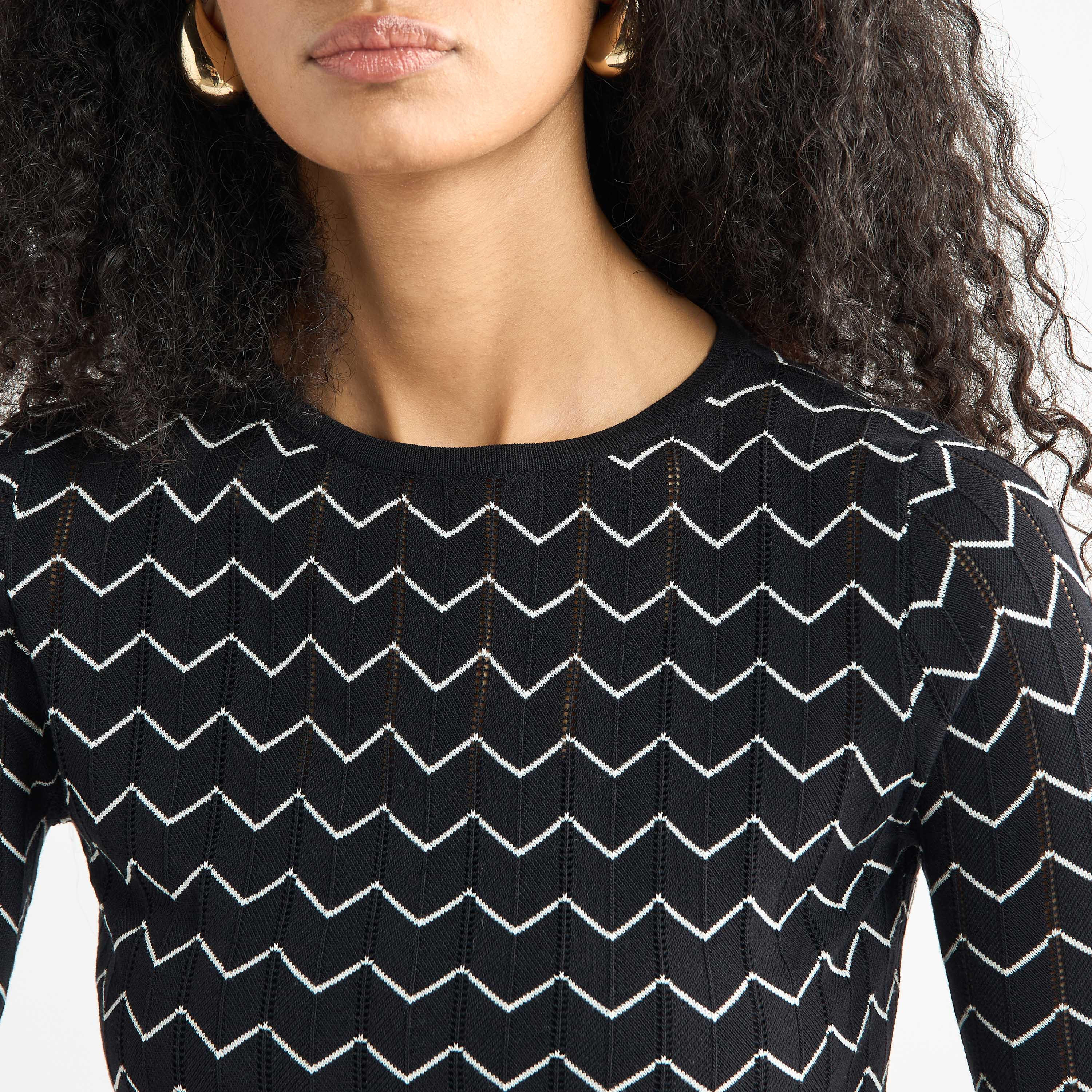كنزة بارزة الملمس بياقة مستديرة وأكمام 3/4-women-clothing-cardigansandjumpers-jumpers-image-4