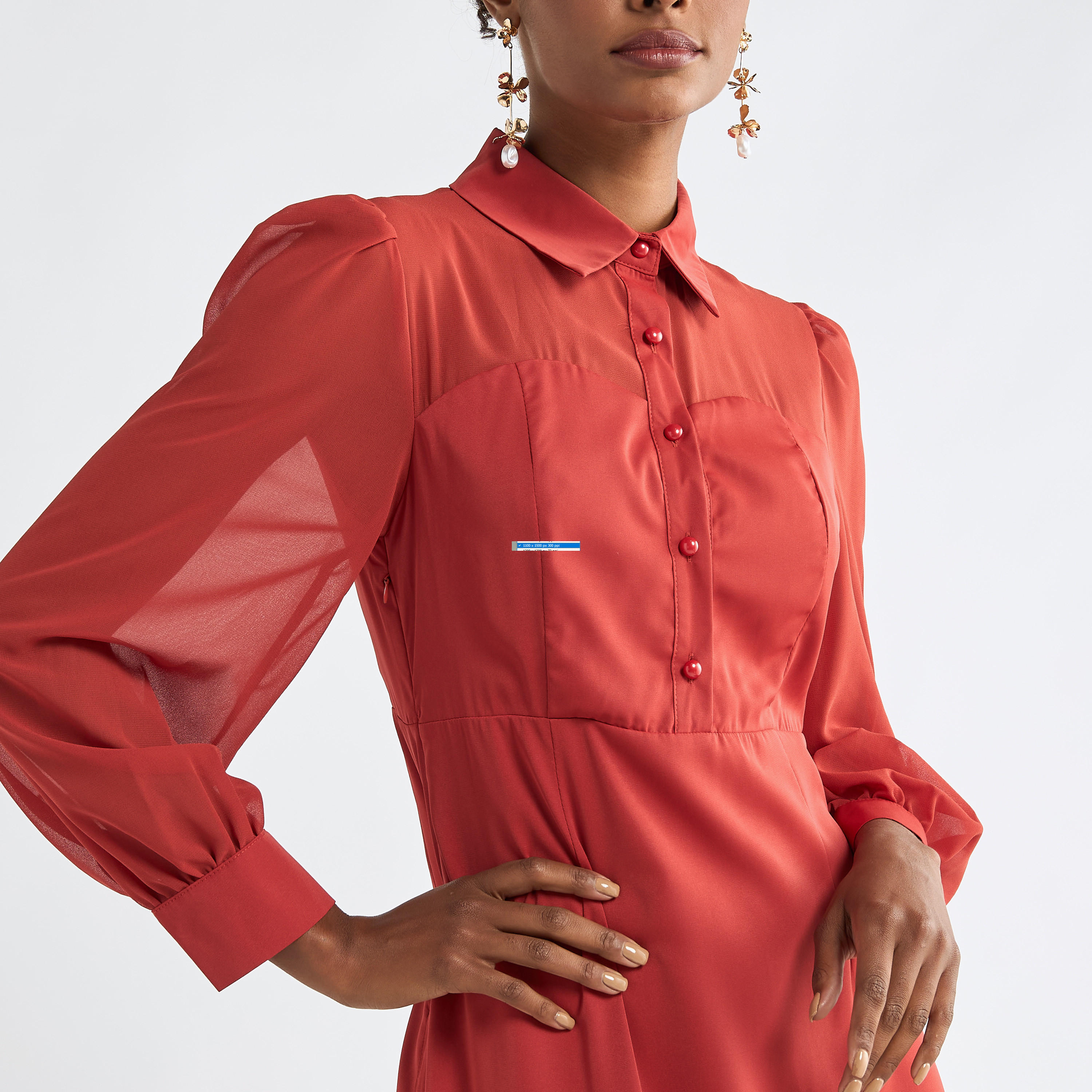 Solid A-line Shirt Dress with Long Sleeves-women-clothing-dresses-image-20