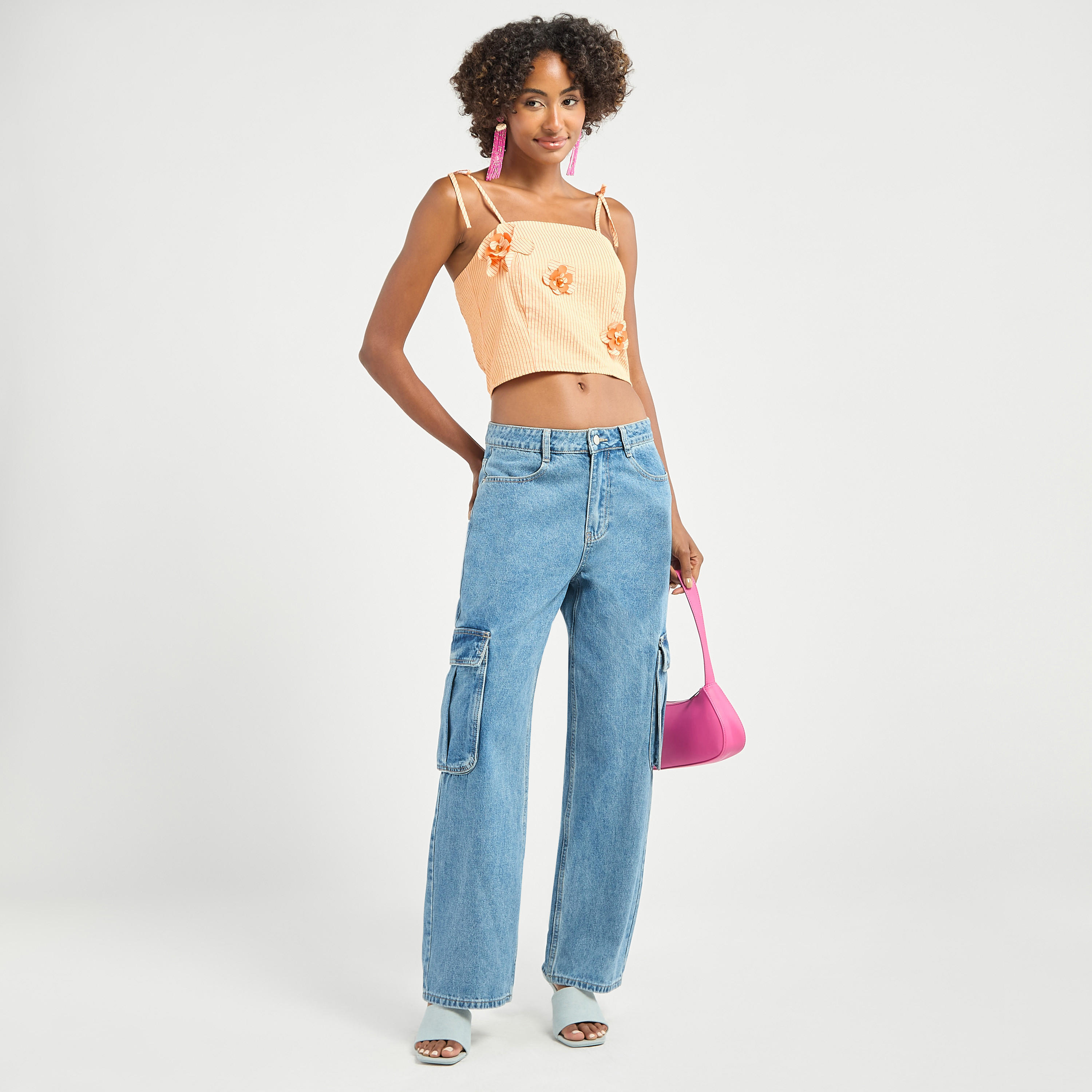 Solid Wide Leg Jeans with Pockets-women-clothing-bottoms-jeans-image-2