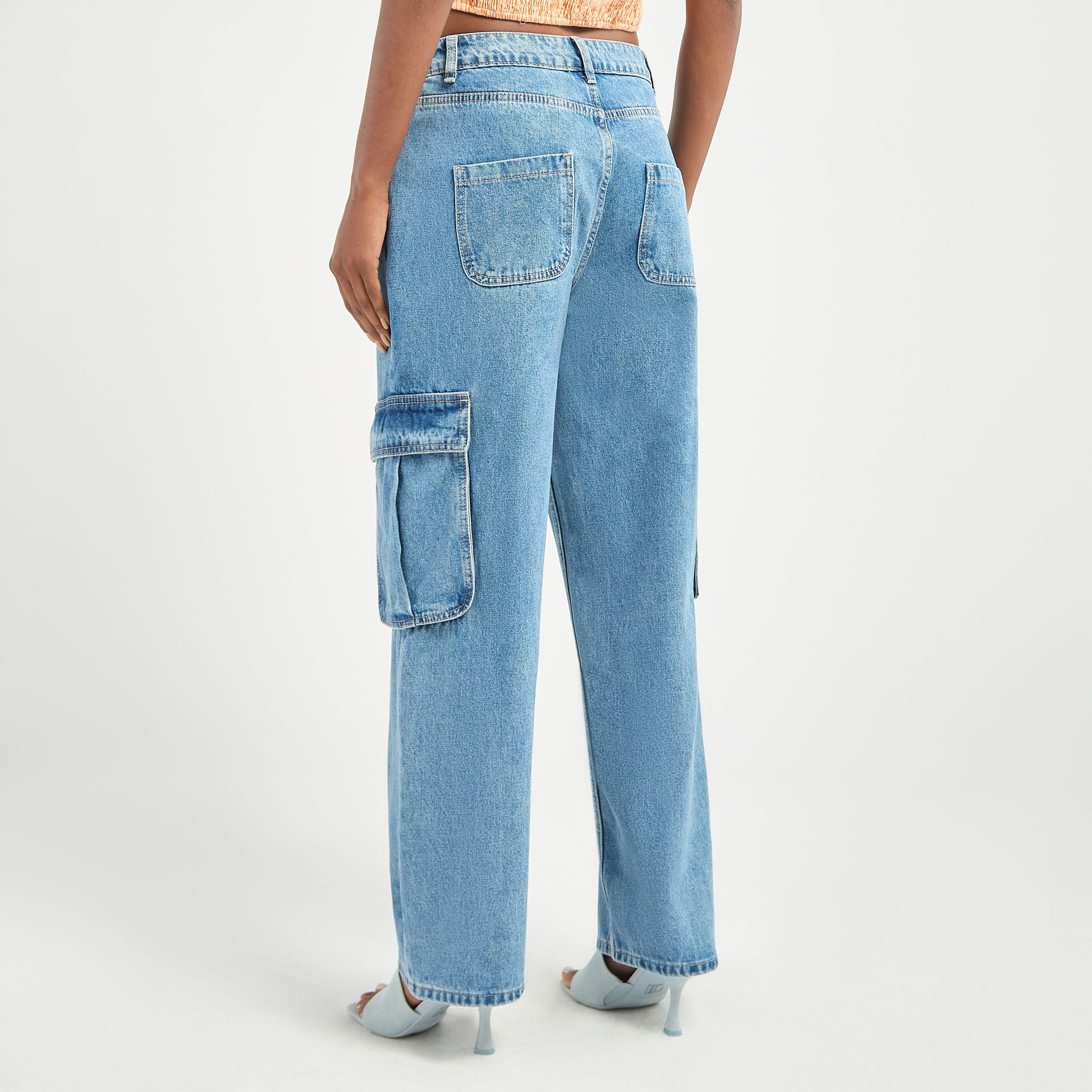 Solid Wide Leg Jeans with Pockets-women-clothing-bottoms-jeans-image-3