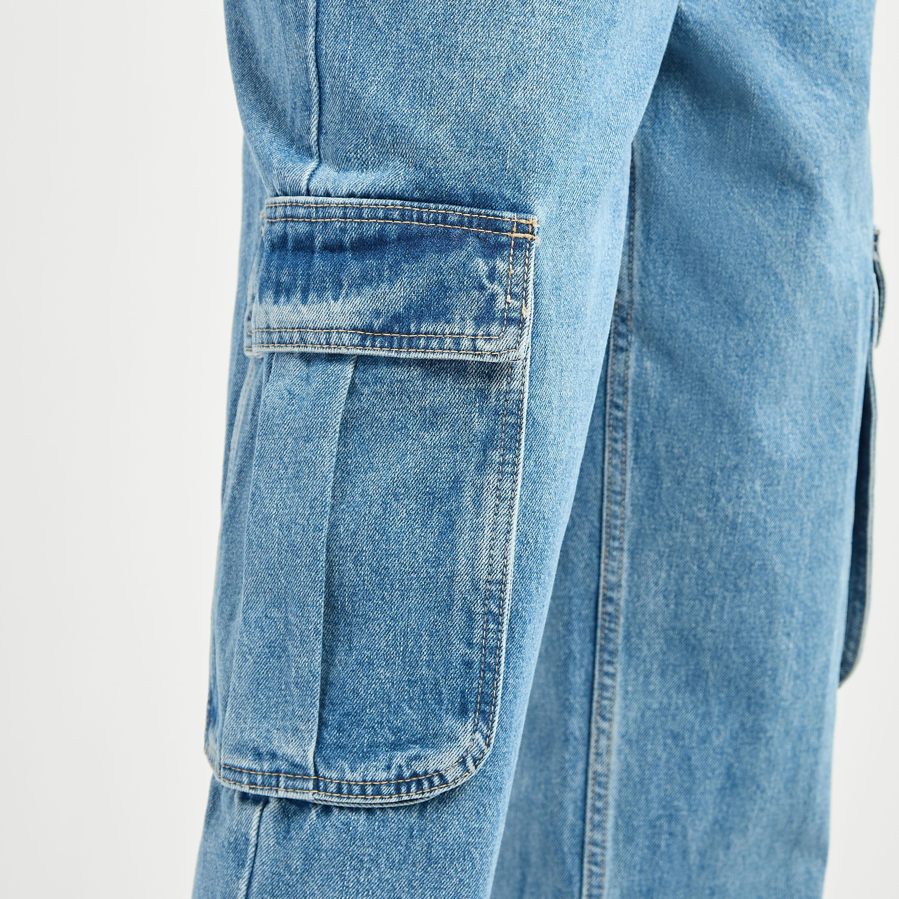 Solid Wide Leg Jeans with Pockets-women-clothing-bottoms-jeans-image-4