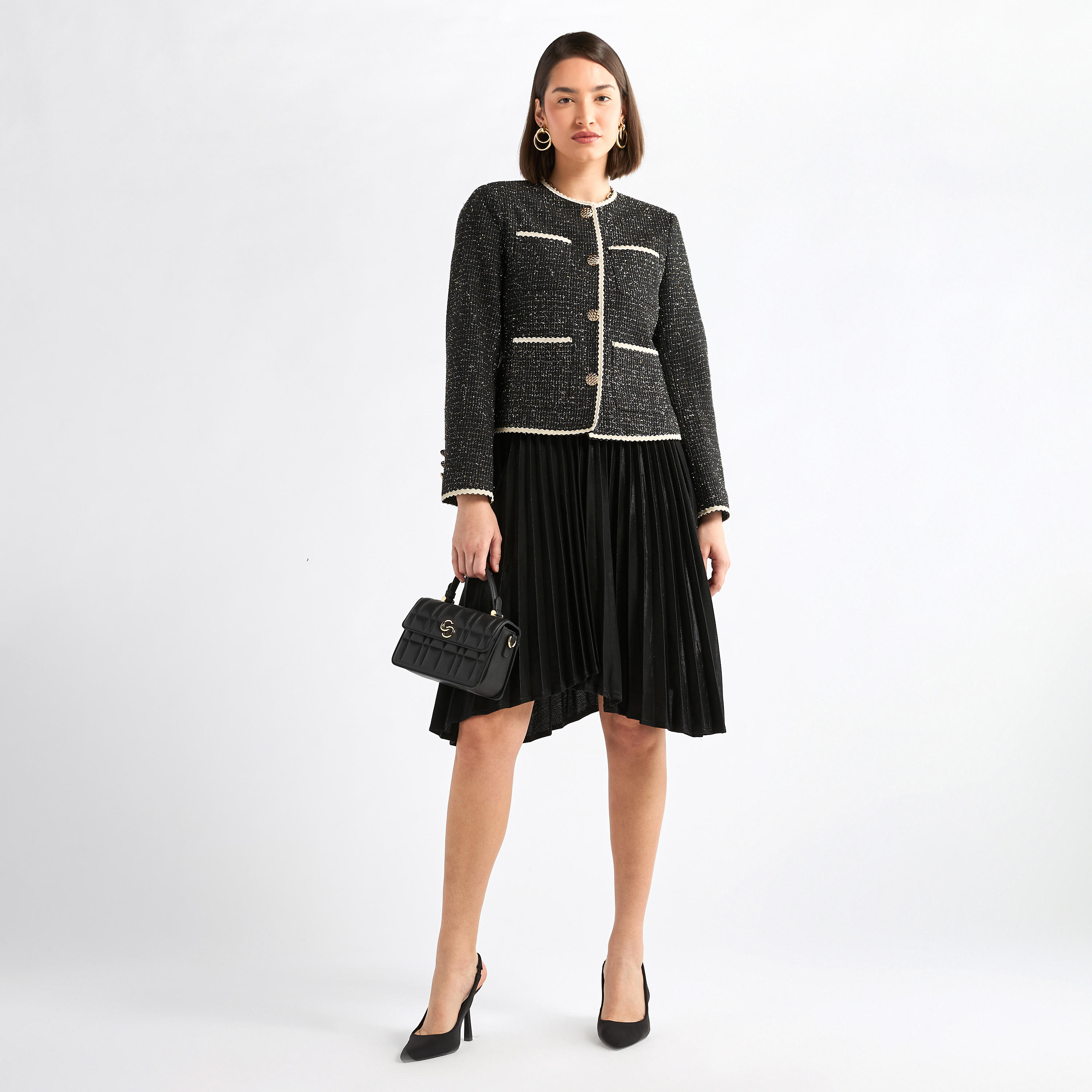 جاكيت بارز الملمس بجيوب وأزرار إغلاق-women-winterwear-coatsandjackets-jackets-image-3