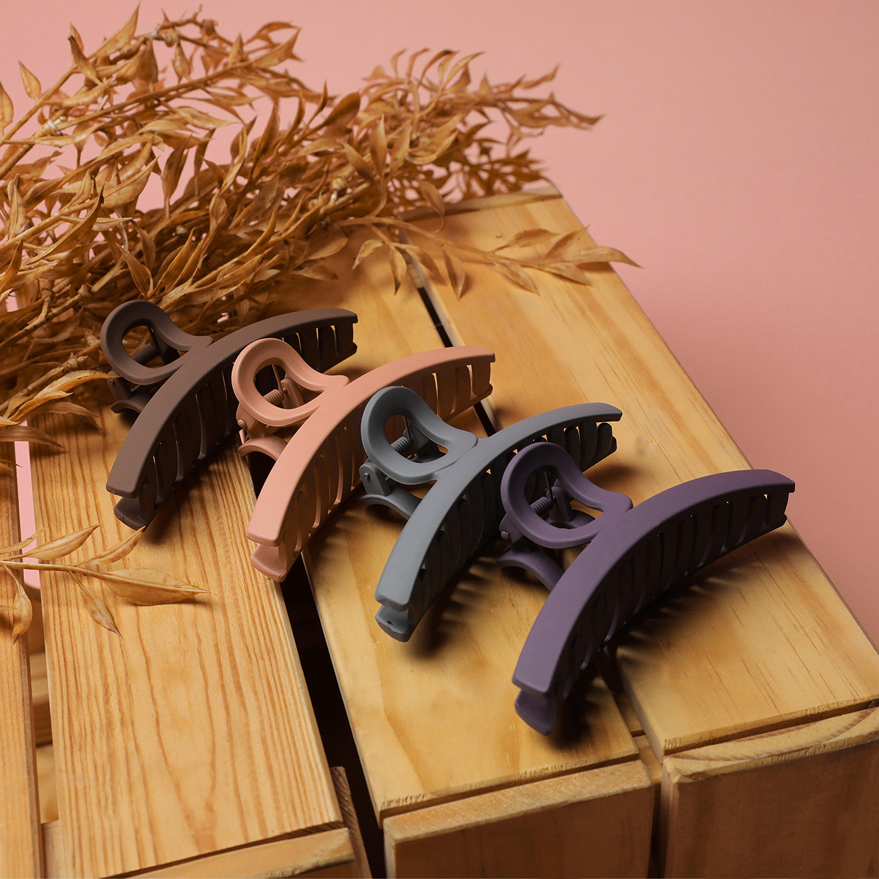 مشبك شعر سادة من زاس - طقم من 4 قطع-women-hairaccessories-clamps-image-1