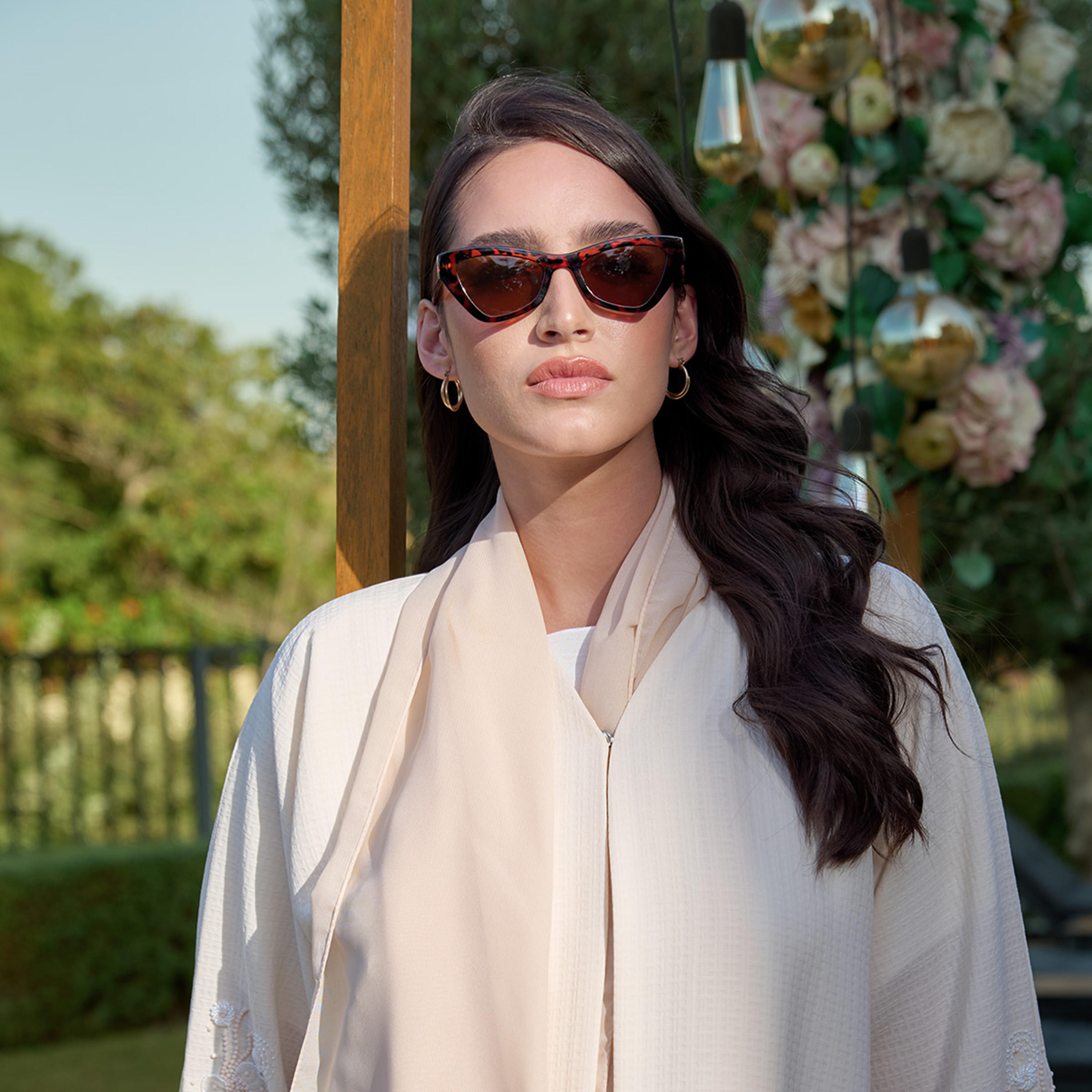 نظارة شمسية بعدسات ملونة وإطار كامل ووسادات أنف وطبعات حيوانات من زاس-women-sunglasses-image-2