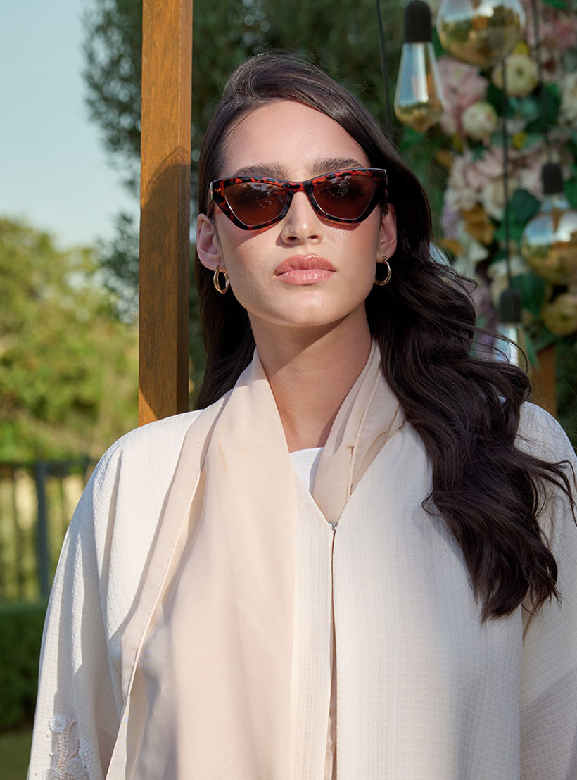 نظارة شمسية بعدسات ملونة وإطار كامل ووسادات أنف وطبعات حيوانات من زاس-women-sunglasses-image-2