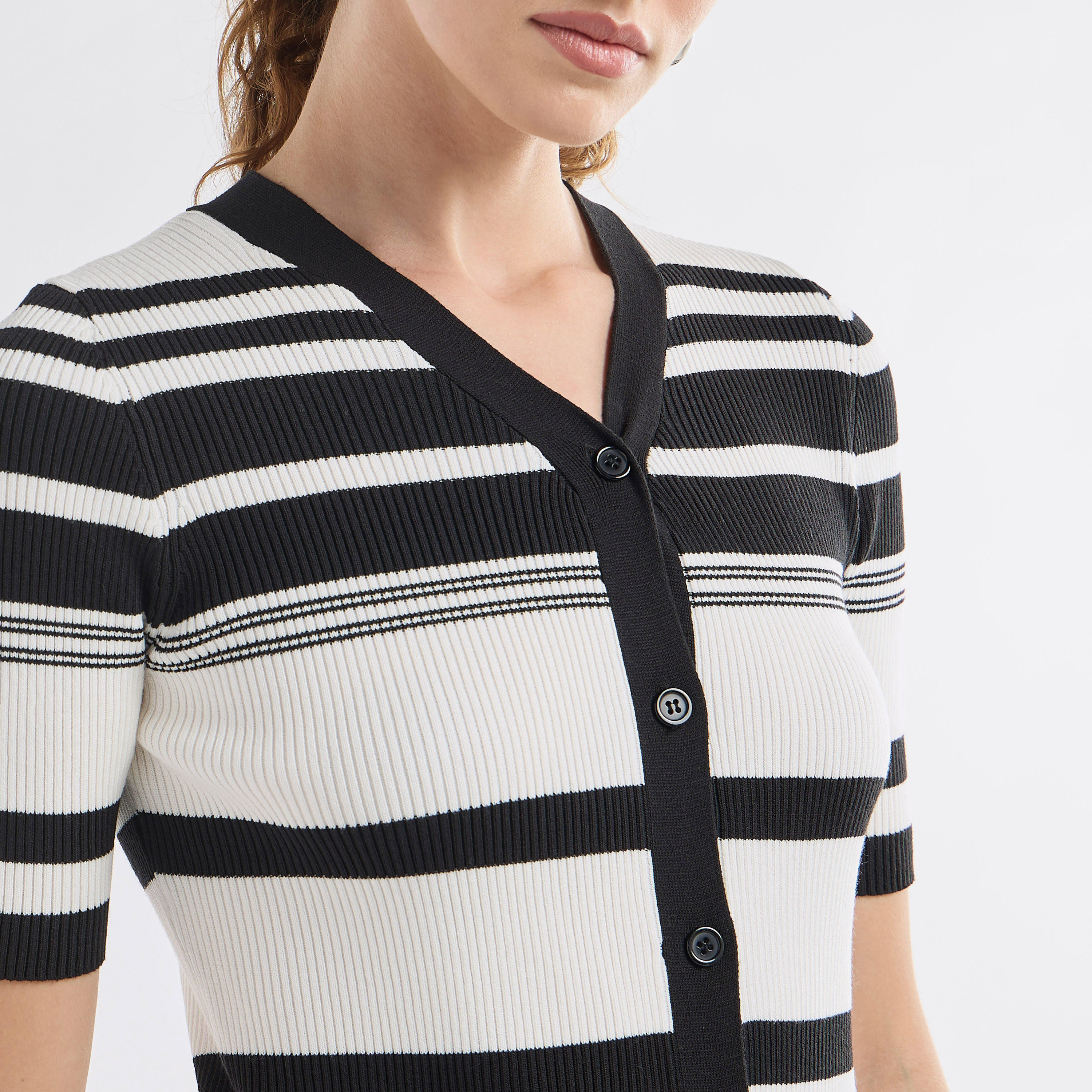 Striped Button Through Top with Short Sleeves-women-clothing-cardigansandjumpers-jumpers-image-4