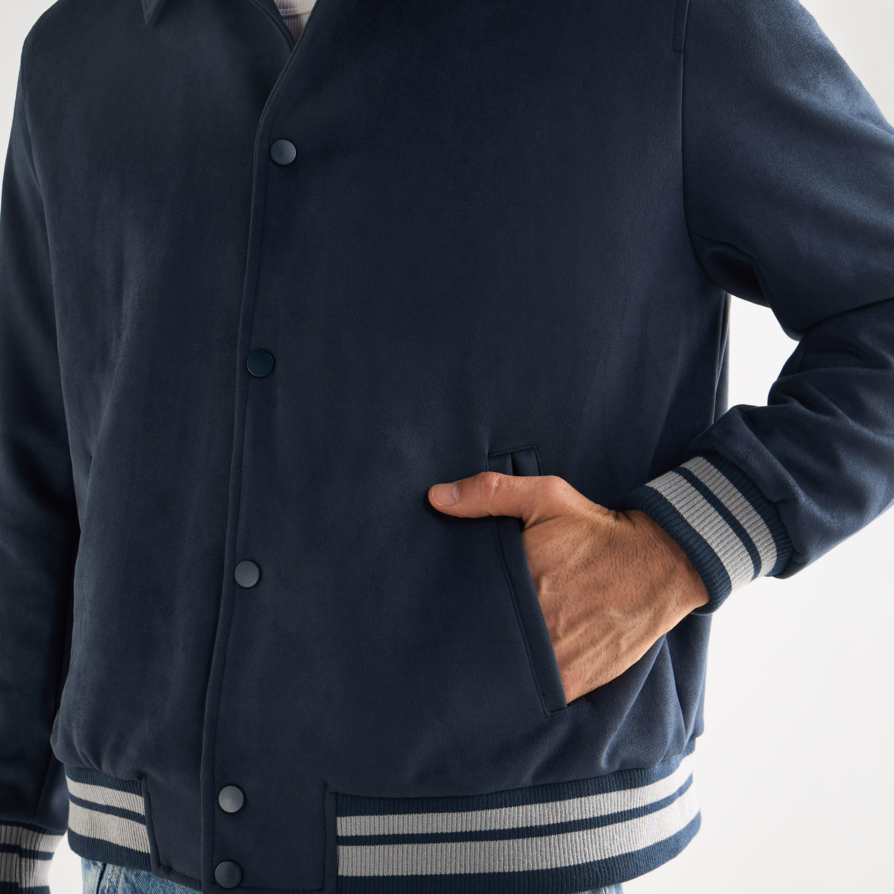 Striped Collared Varsity Jacket with Long Sleeves and Button Closure-men-clothing-jacketsandblazers-jackets-image-4