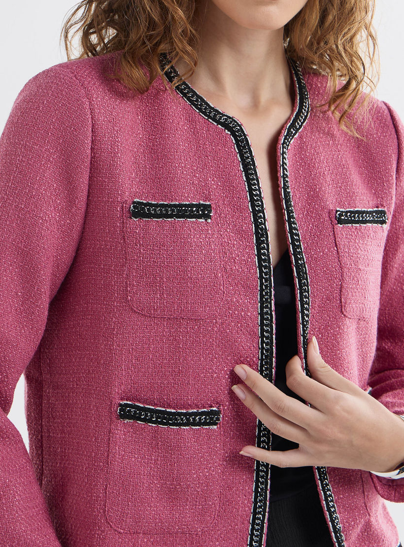 جاكيت بليزر بارز الملمس بأكمام طويلة وجيوب-women-clothing-coatsandjackets-blazers-image-1