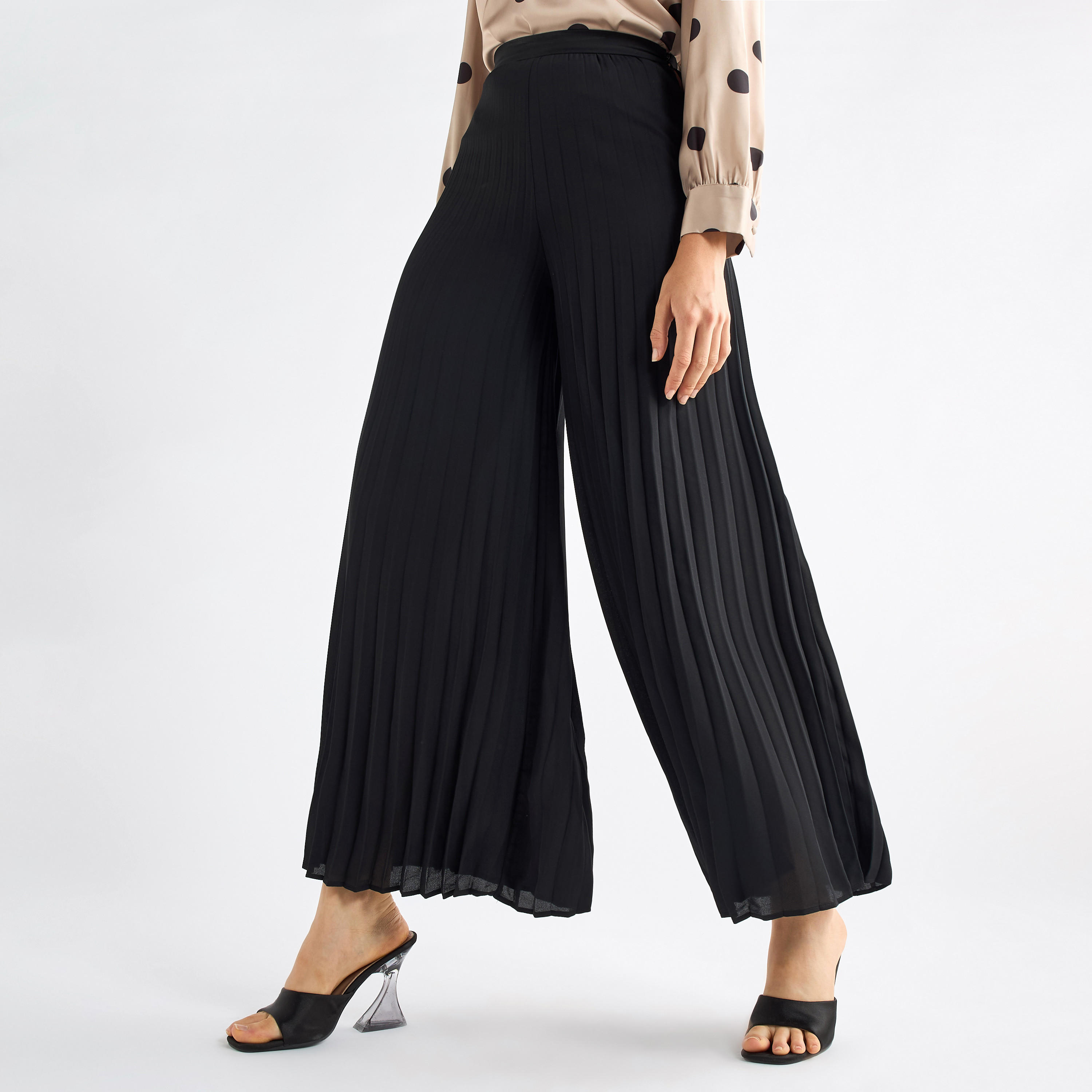 بنطلون واسع الساقين بكسرات-women-clothing-bottoms-trousers-image-1