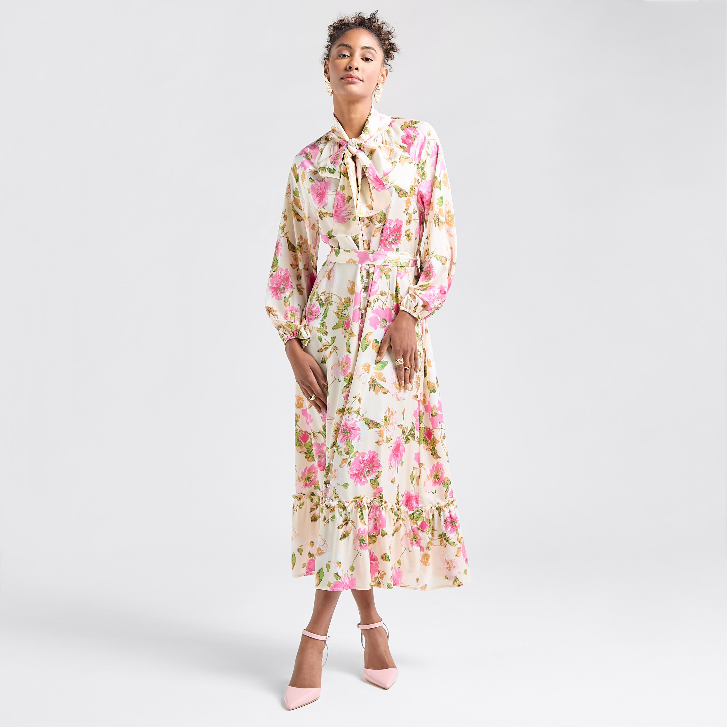 فستان قميص بأكمام طويلة وحافة واسعة وطبعات-women-clothing-dresses-image-2