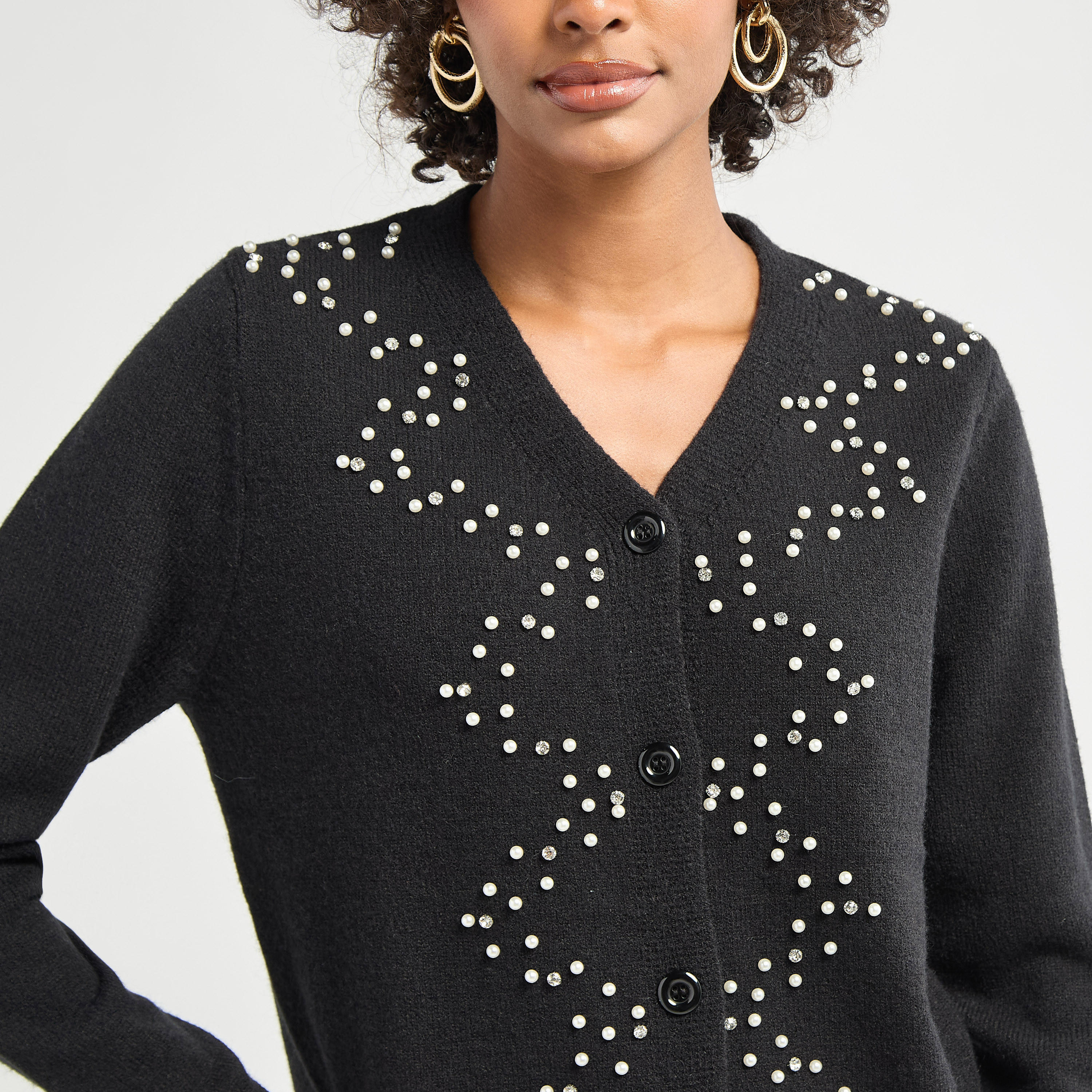 سترة كارديجان مزينة بأكمام طويلة وأزرار-women-winterwear-cardigansandjumpers-cardigans-image-4
